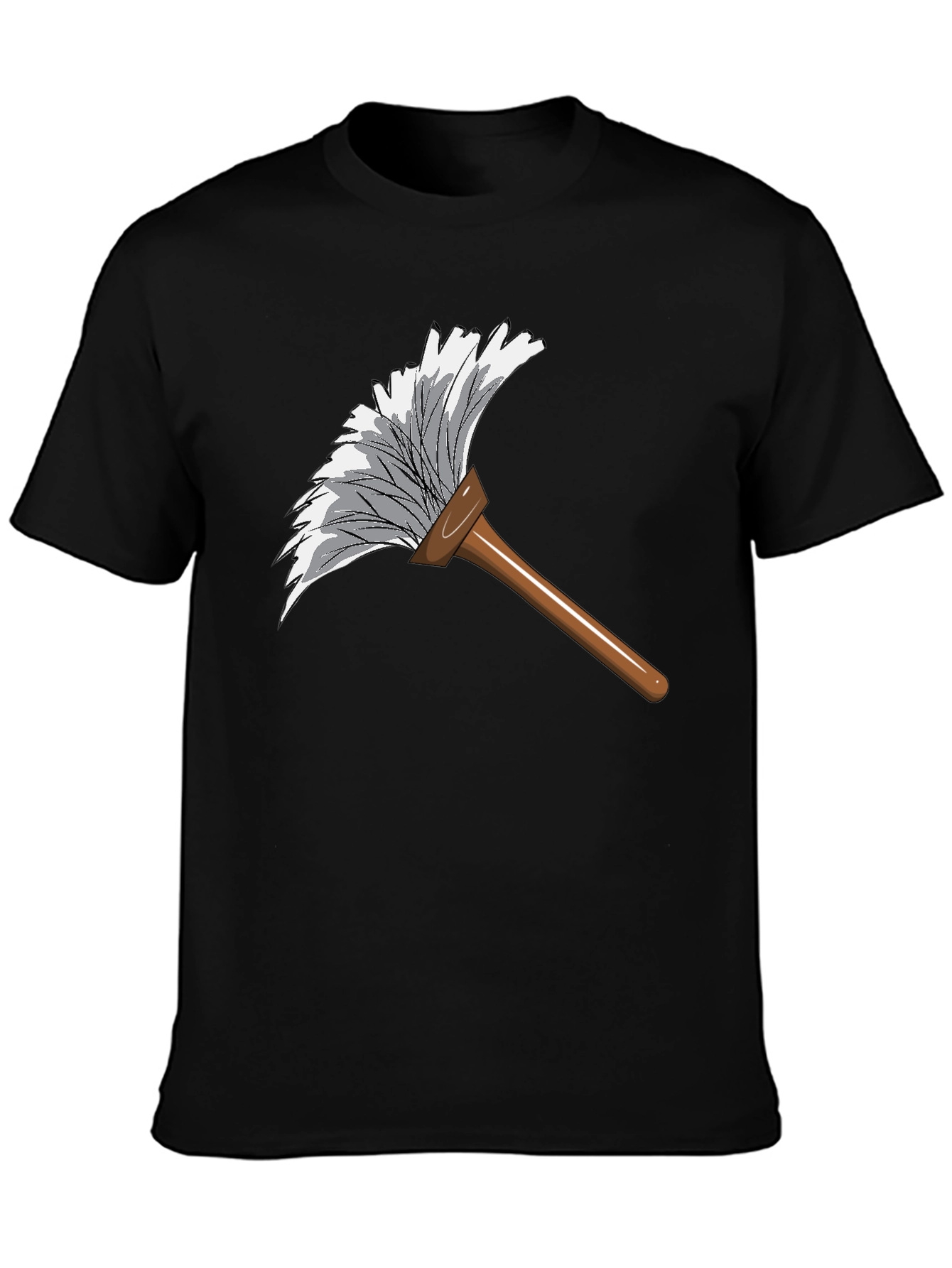 Black Duster Graphic Tee - Cleaning Humor T-Shirt view 3