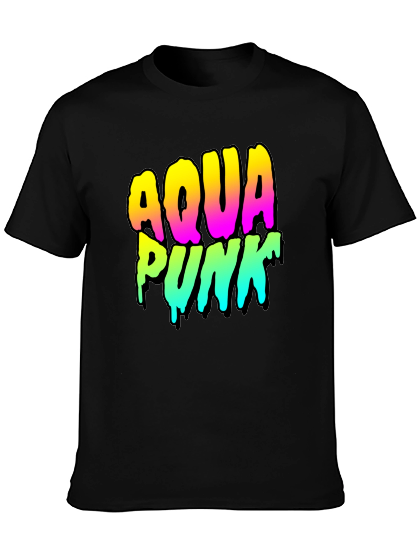 Black Aqua Punk Graphic Tee - Black view 3