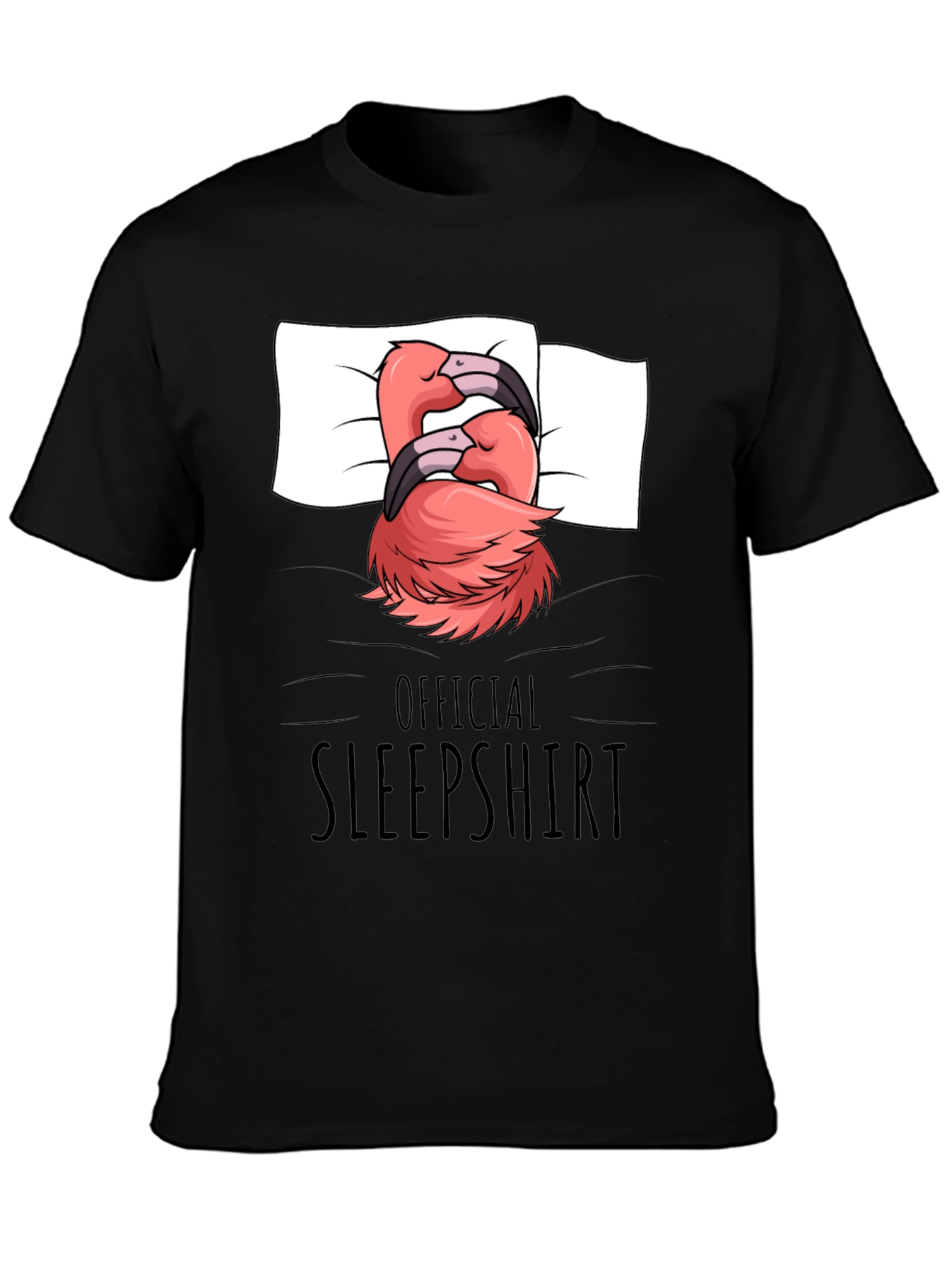 Black Official Sleepshirt Flamingo T-Shirt view 3