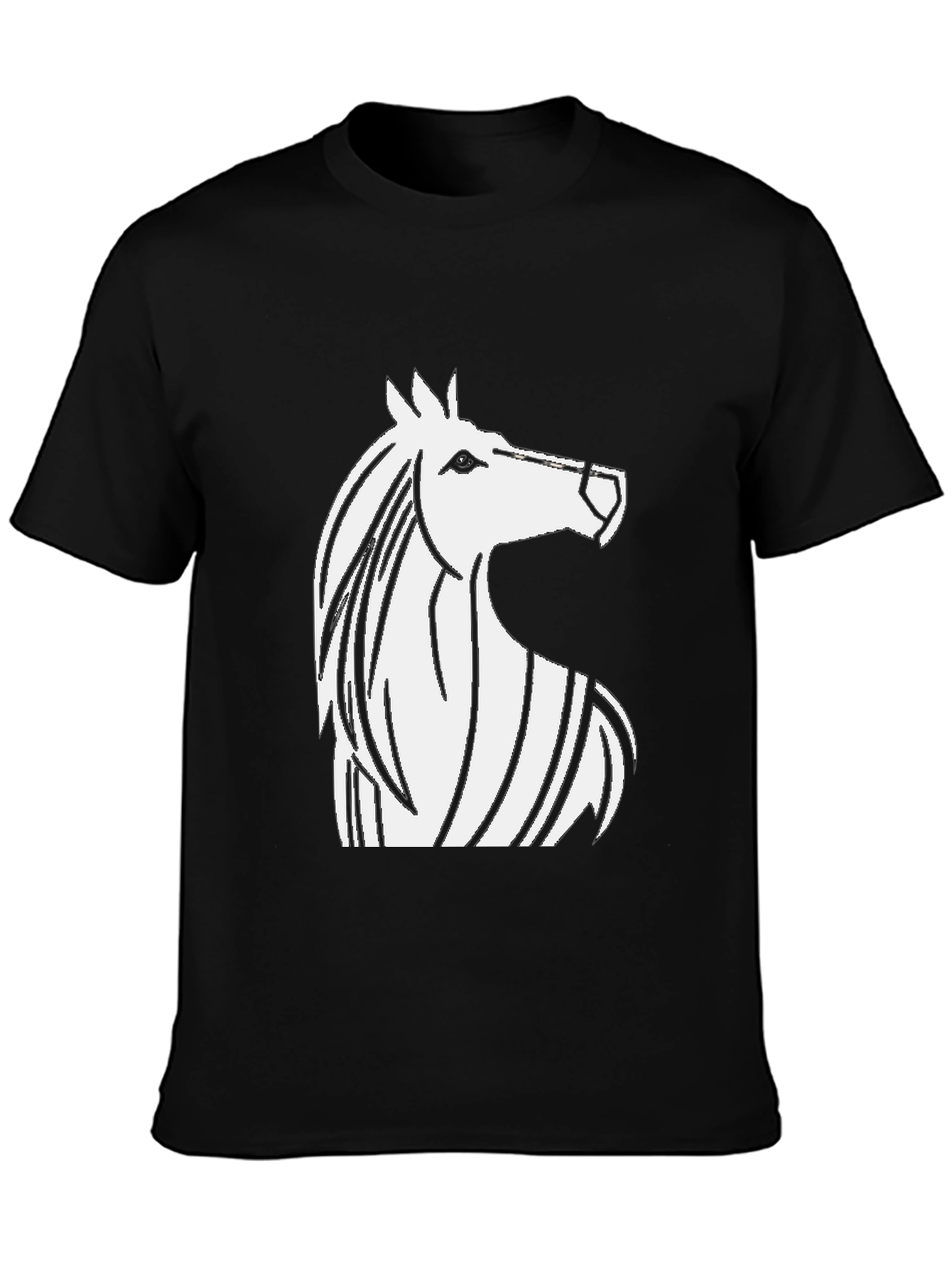 Black Horse Graphic Black T-Shirt - Stylish Men's Tee view 3