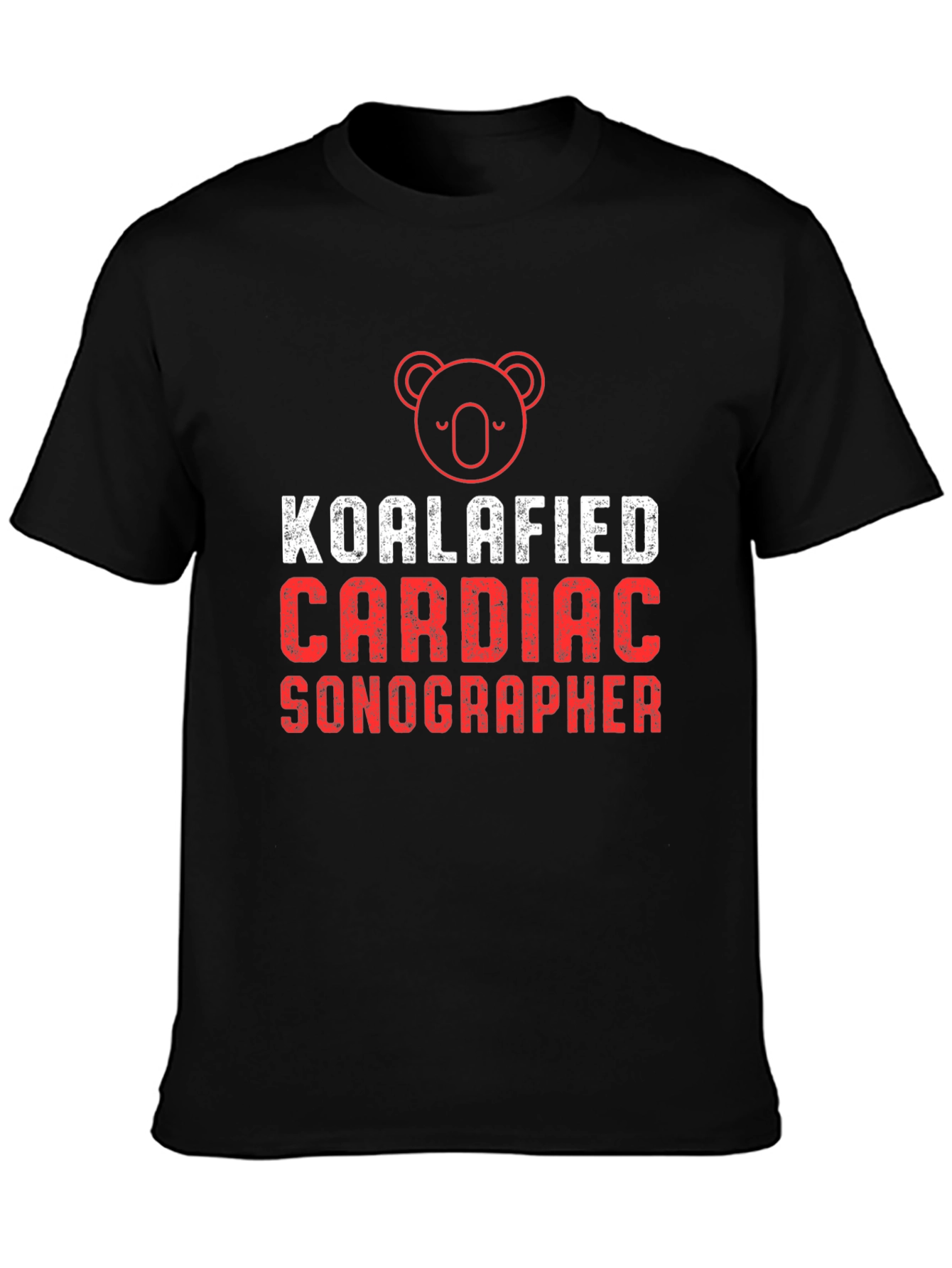 Black Koalafied Cardiac Sonographer Black T-Shirt view 3