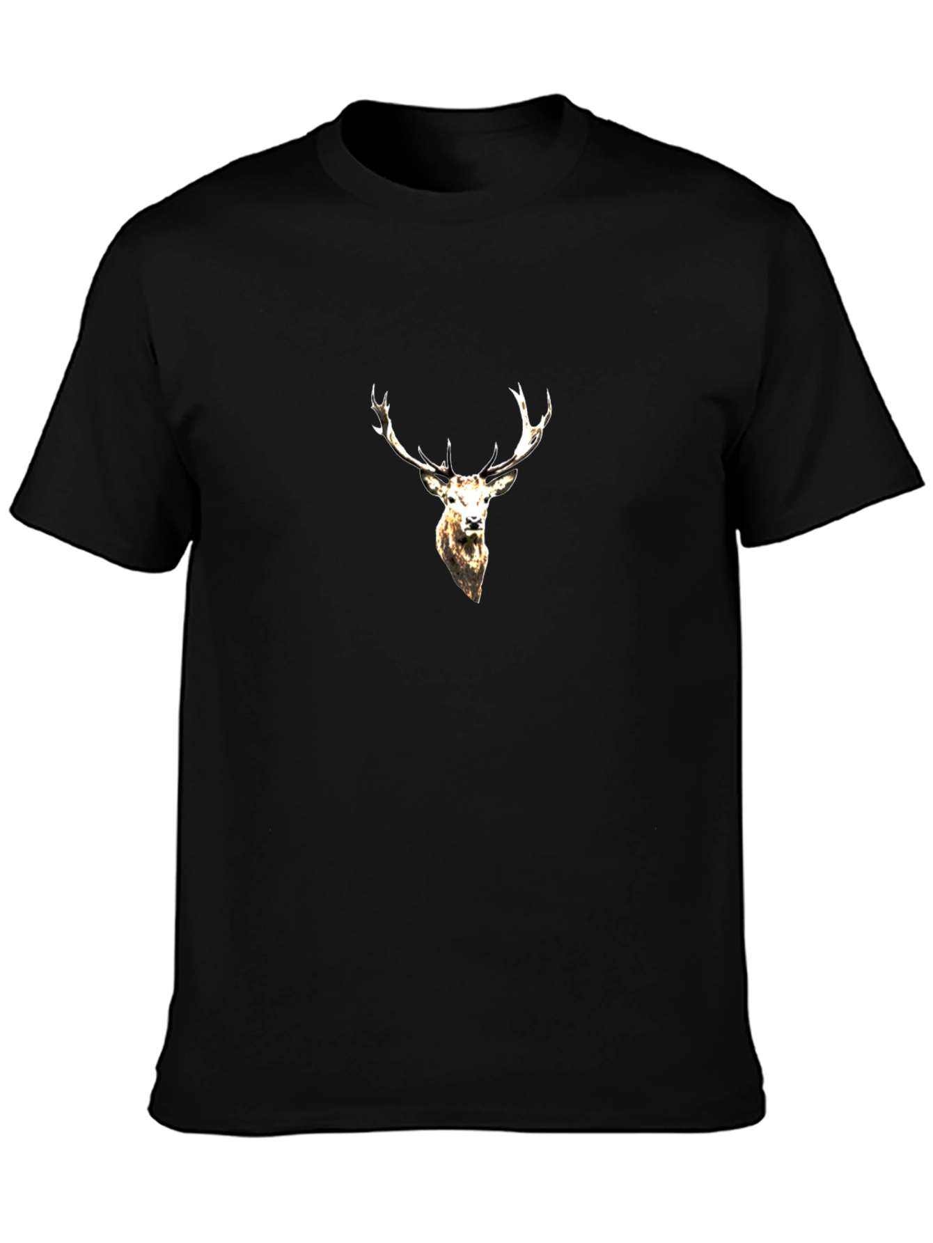 Black Stag Graphic Black T-Shirt for Men view 3