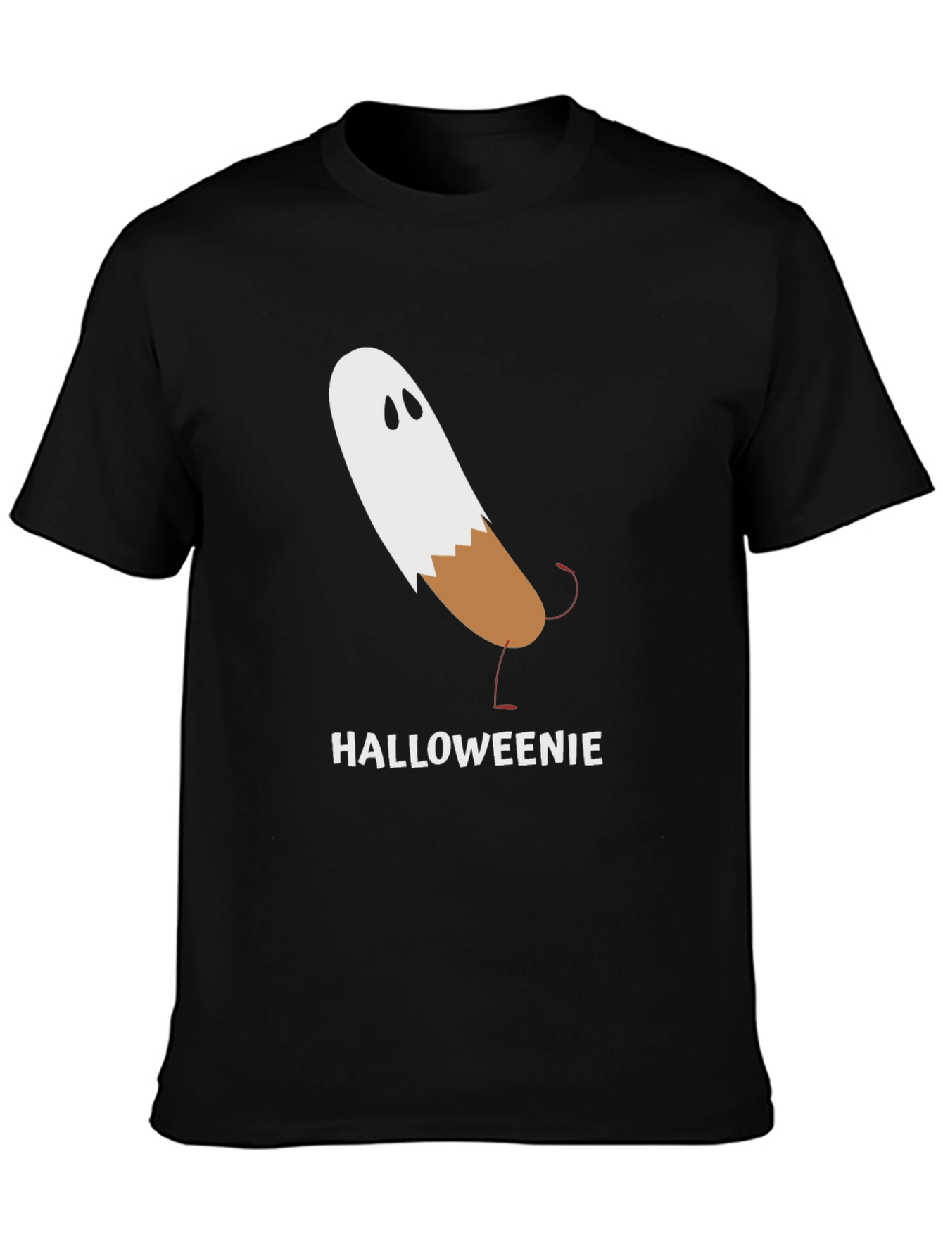 Black Halloweenie Funny Halloween T-Shirt view 3