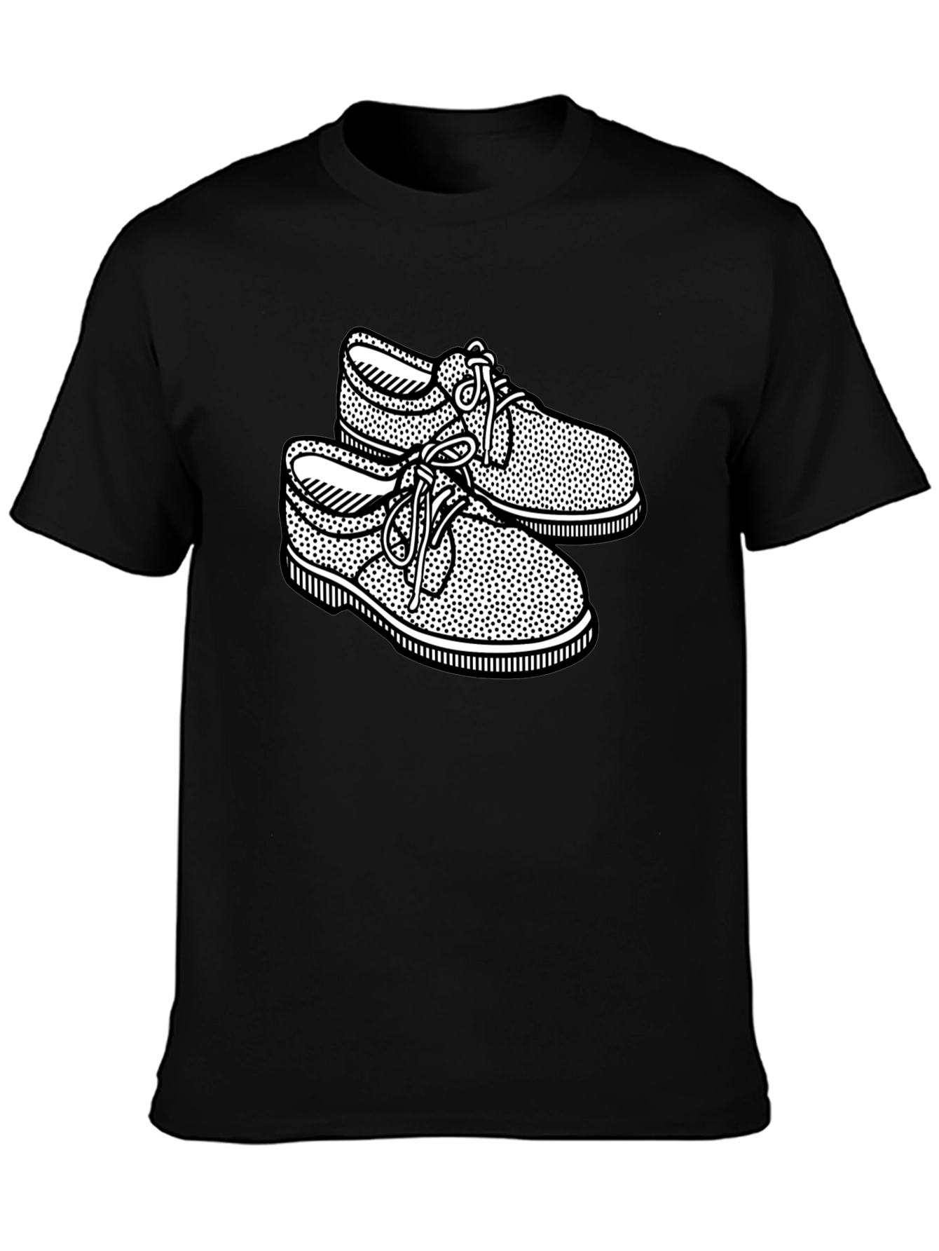 Black Retro Shoes Graphic Black T-Shirt view 3