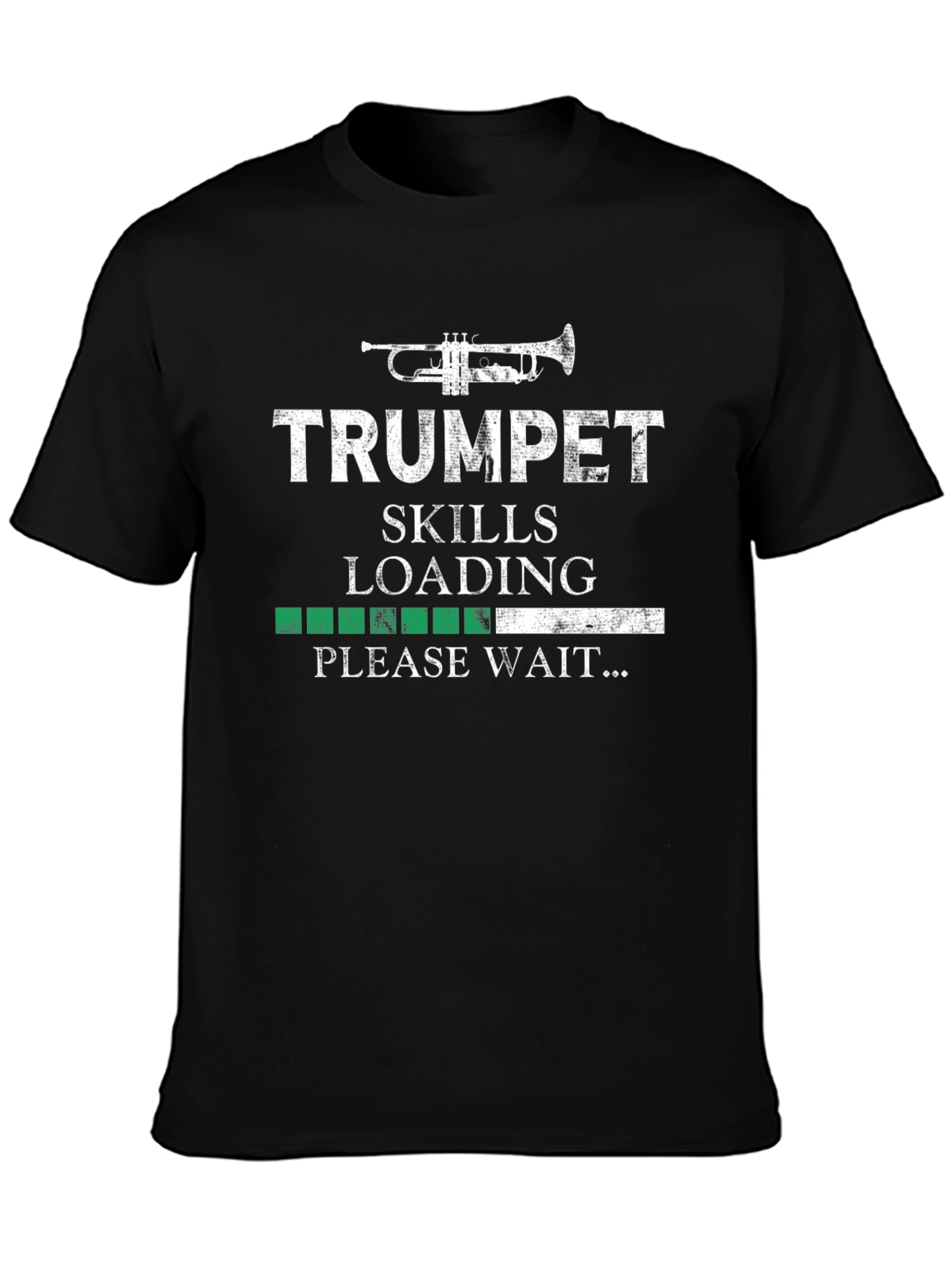 Black Trumpet Skills Loading Graphic Tee - Music Lover Shirt view 3