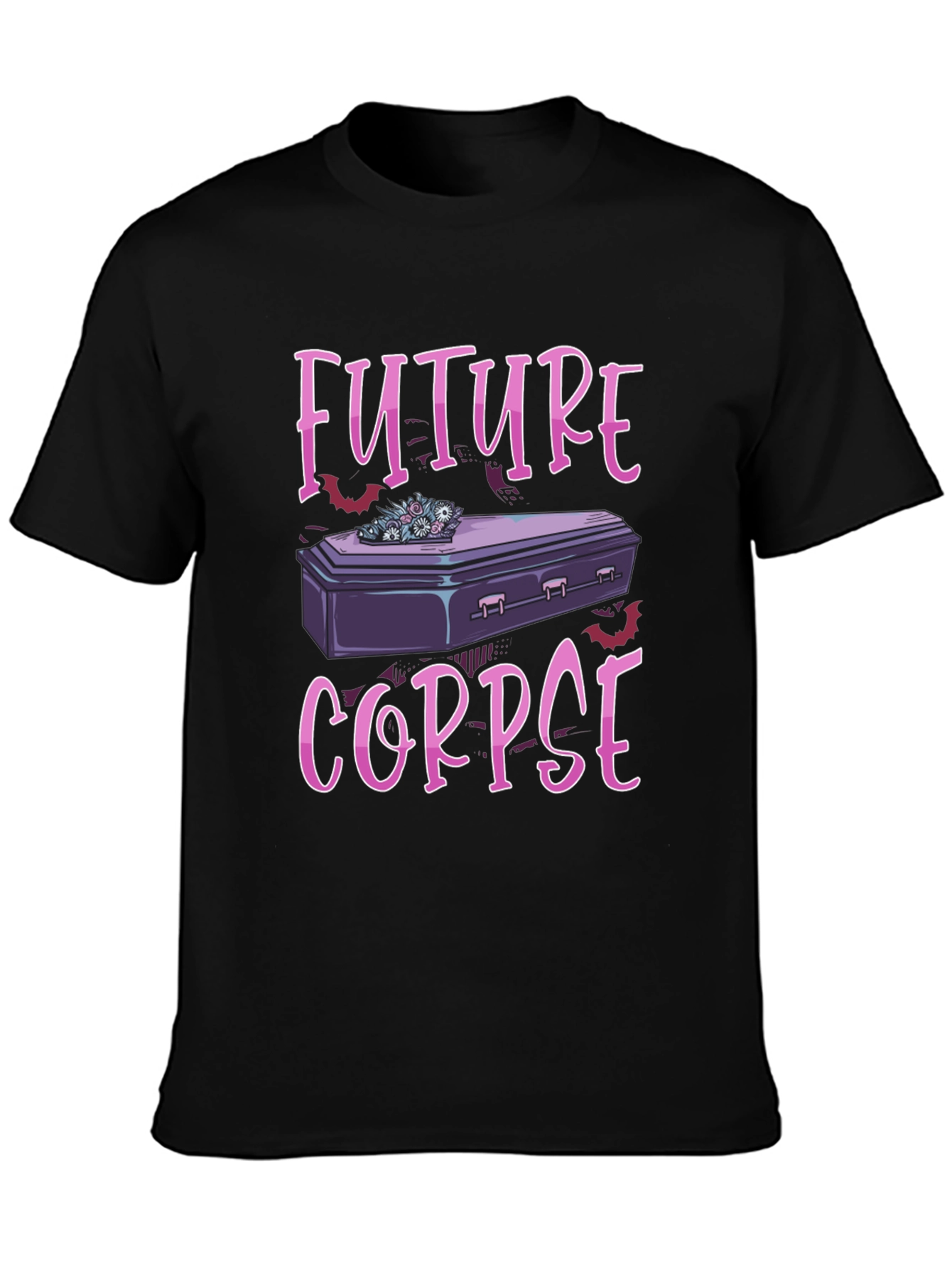 Black Future Corpse T-Shirt - Goth Humor Tee view 3