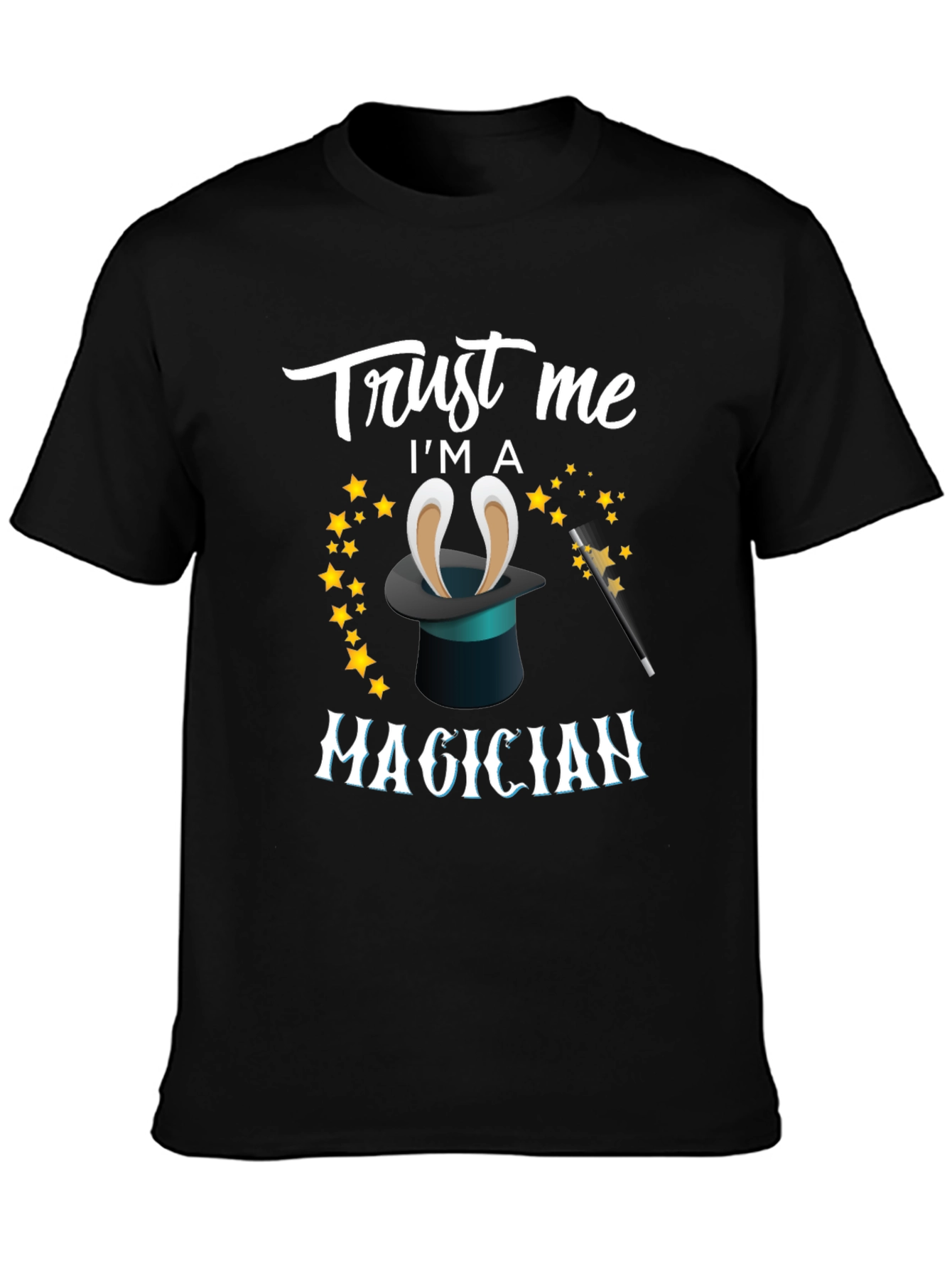 Black Trust Me I'm a Magician T-Shirt - Novelty Humor Tee view 3