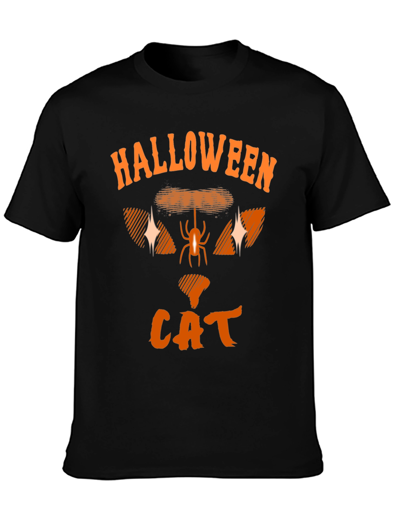 Black Halloween Cat T-Shirt - Spooky Season Apparel view 3