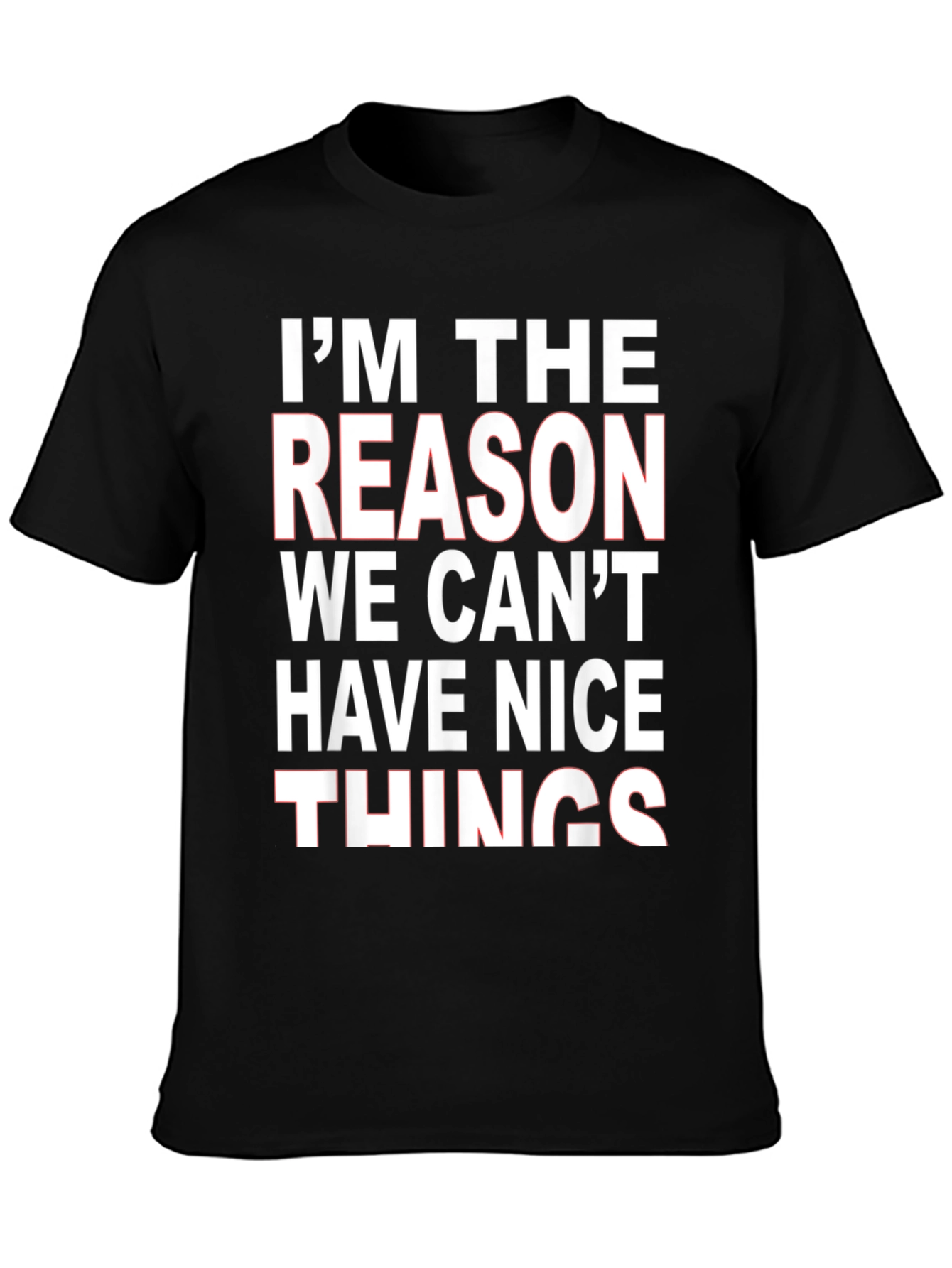 Black I'm The Reason We Can't Have Nice Things T-Shirt view 3