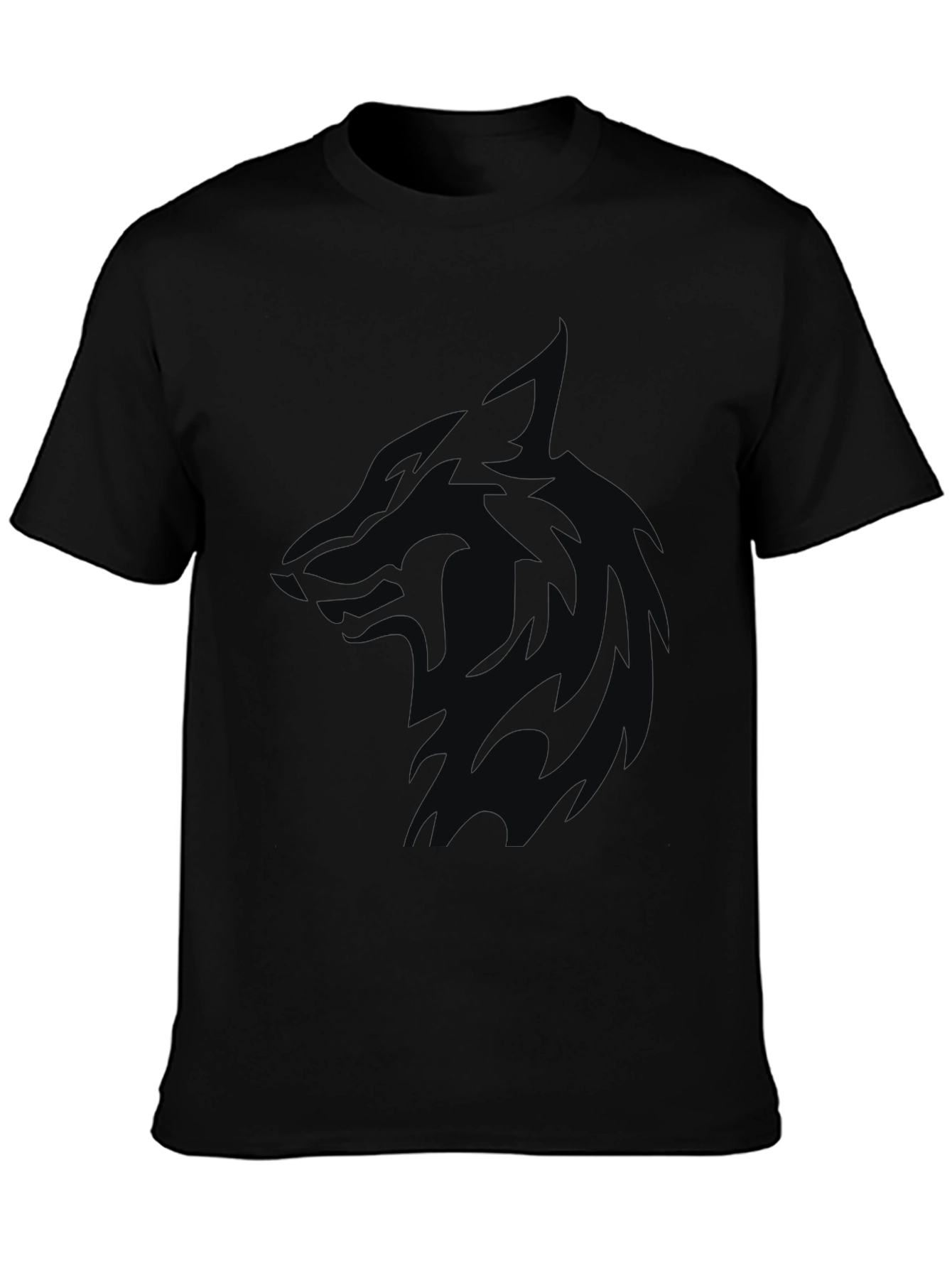 Black Stealth Wolf Graphic Tee - Mens Black T-Shirt view 3
