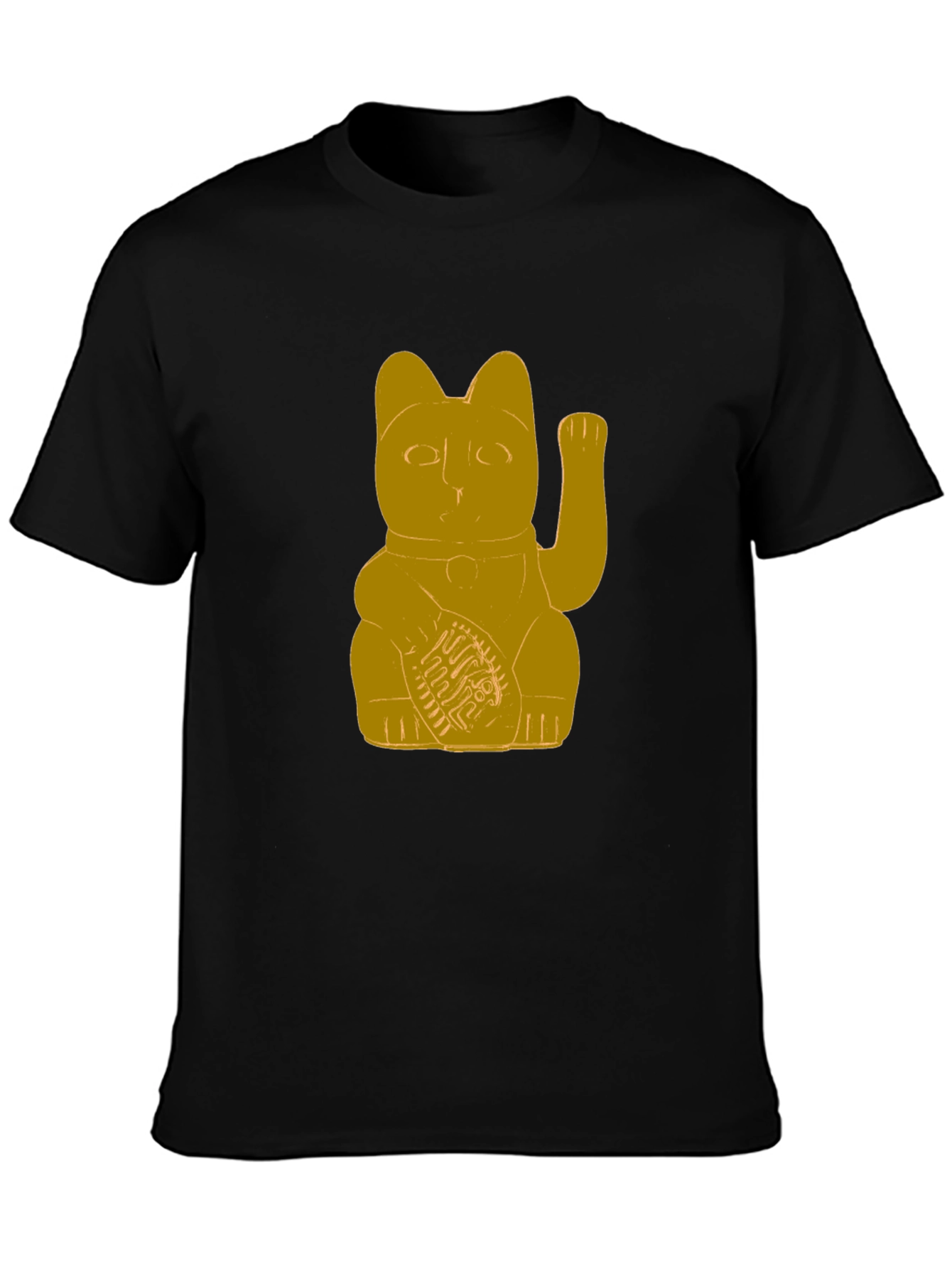 Black Lucky Cat T-Shirt - Graphic Tee view 3