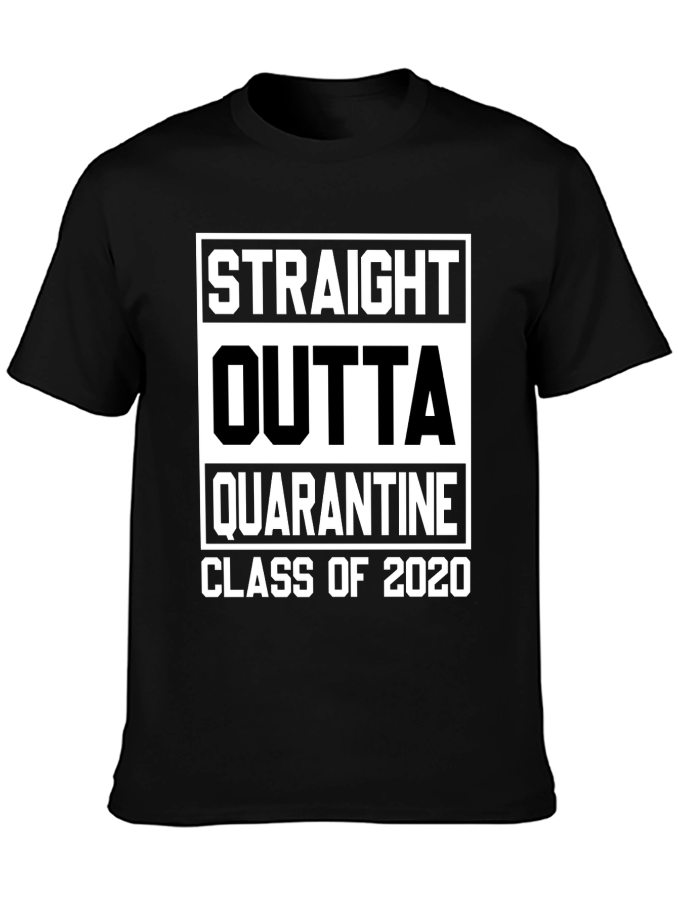 Black Straight Outta Quarantine Class of 2020 T-Shirt view 3