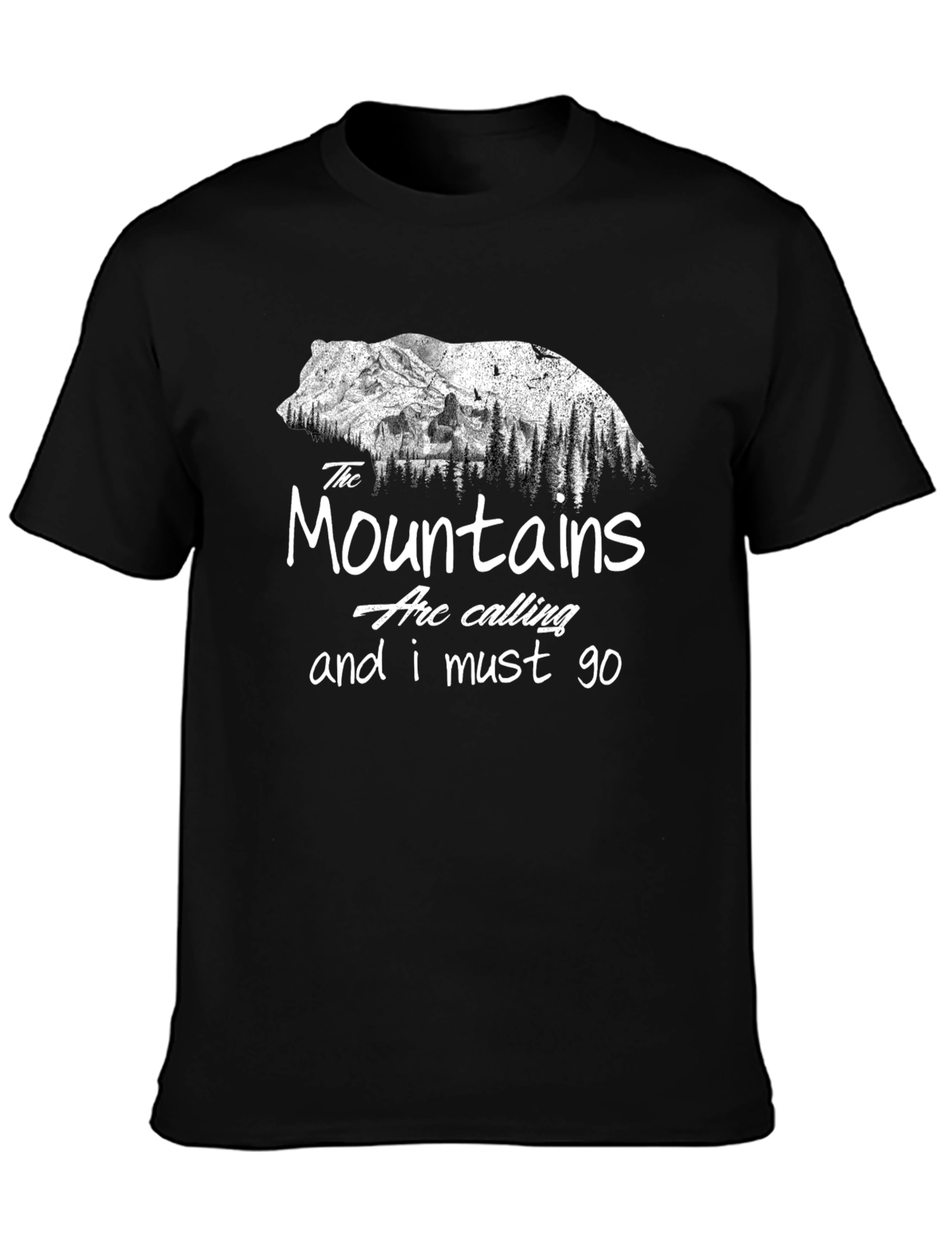 Black Mountains Calling Black Graphic Tee view 3