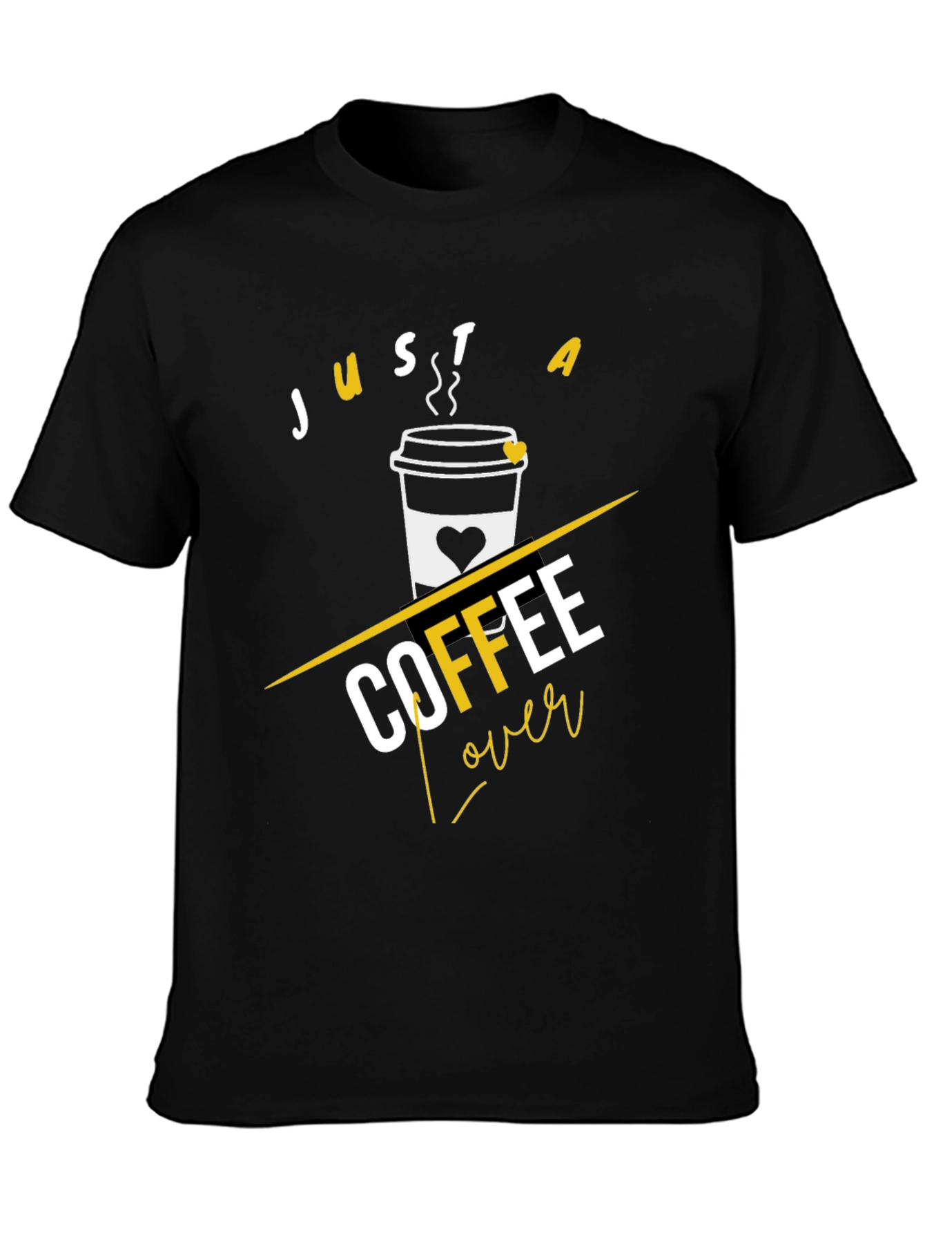 Black Just A Coffee Lover - Trendy Graphic Tee view 3