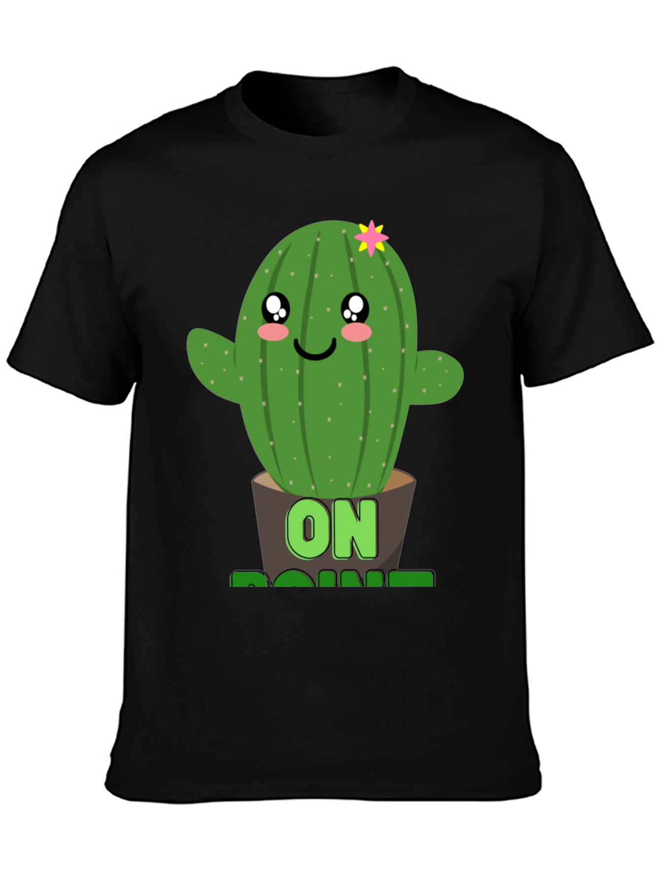 Black Cactus On Point Graphic T-Shirt - Fun Plant Lover Tee view 3