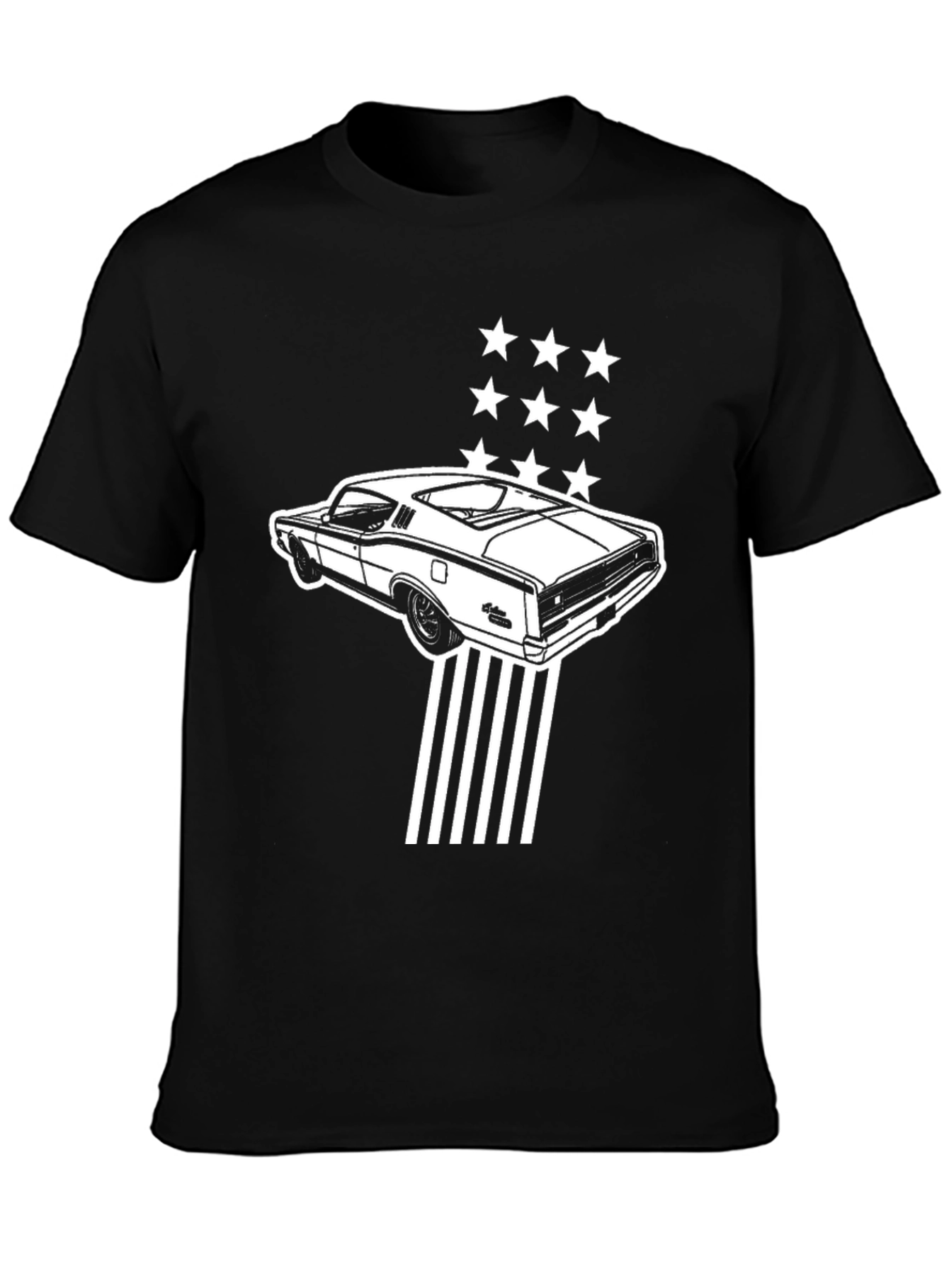 Black Classic Car Graphic Tee - Black view 3