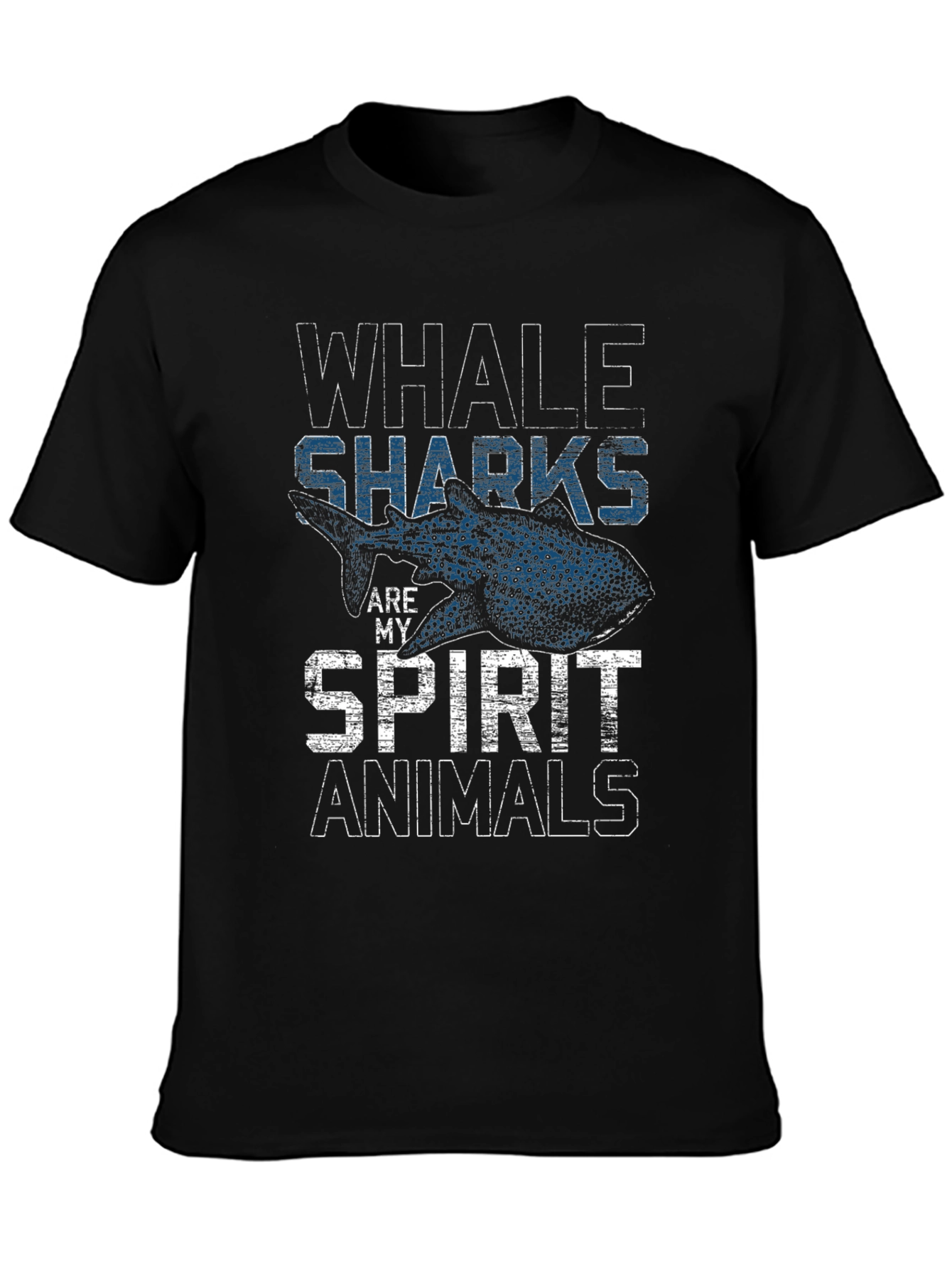 Black Whale Sharks Are My Spirit Animals Graphic T-Shirt view 3