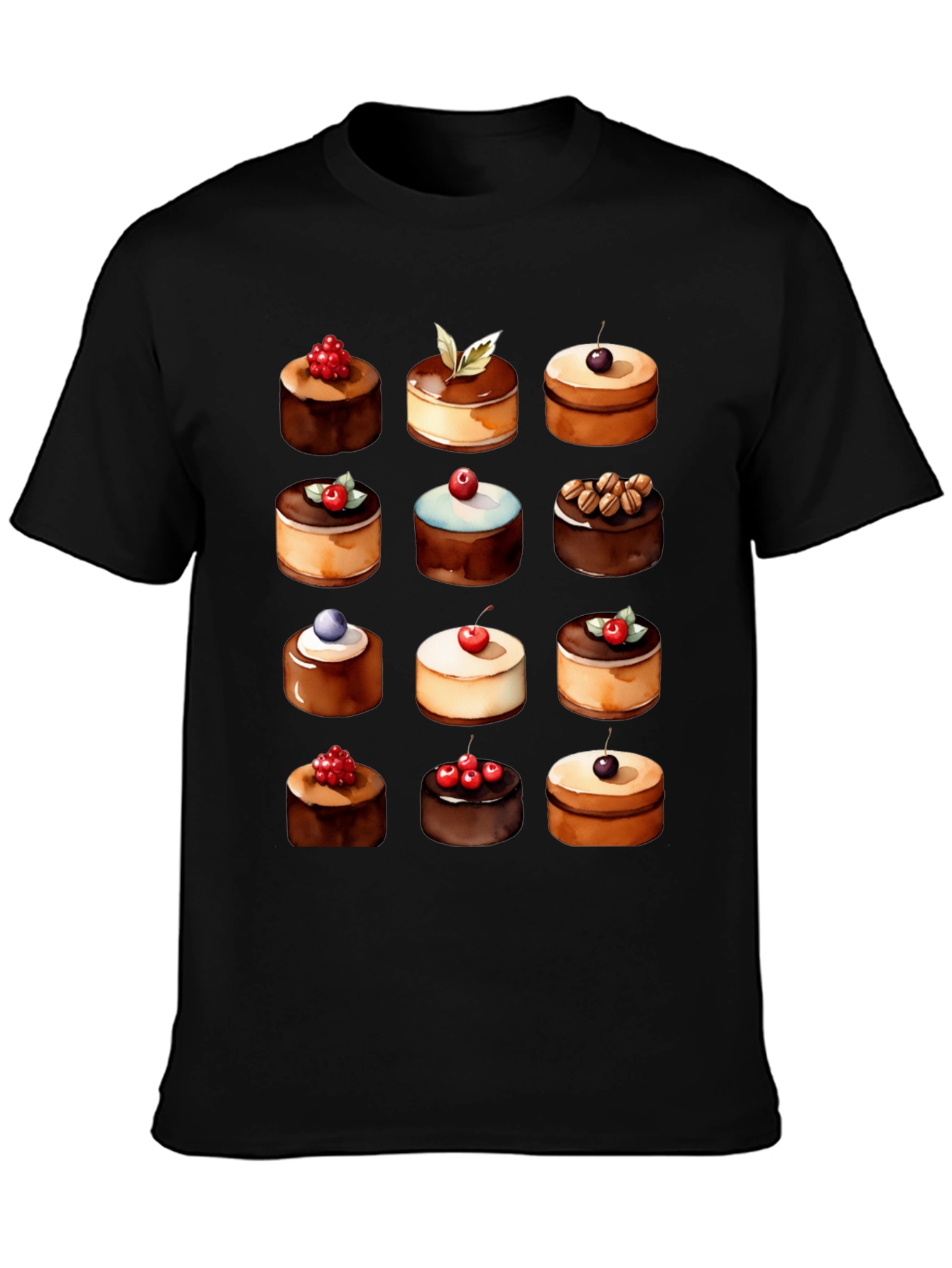 Black Dessert Lover T-Shirt - Sweet Treat Design view 3