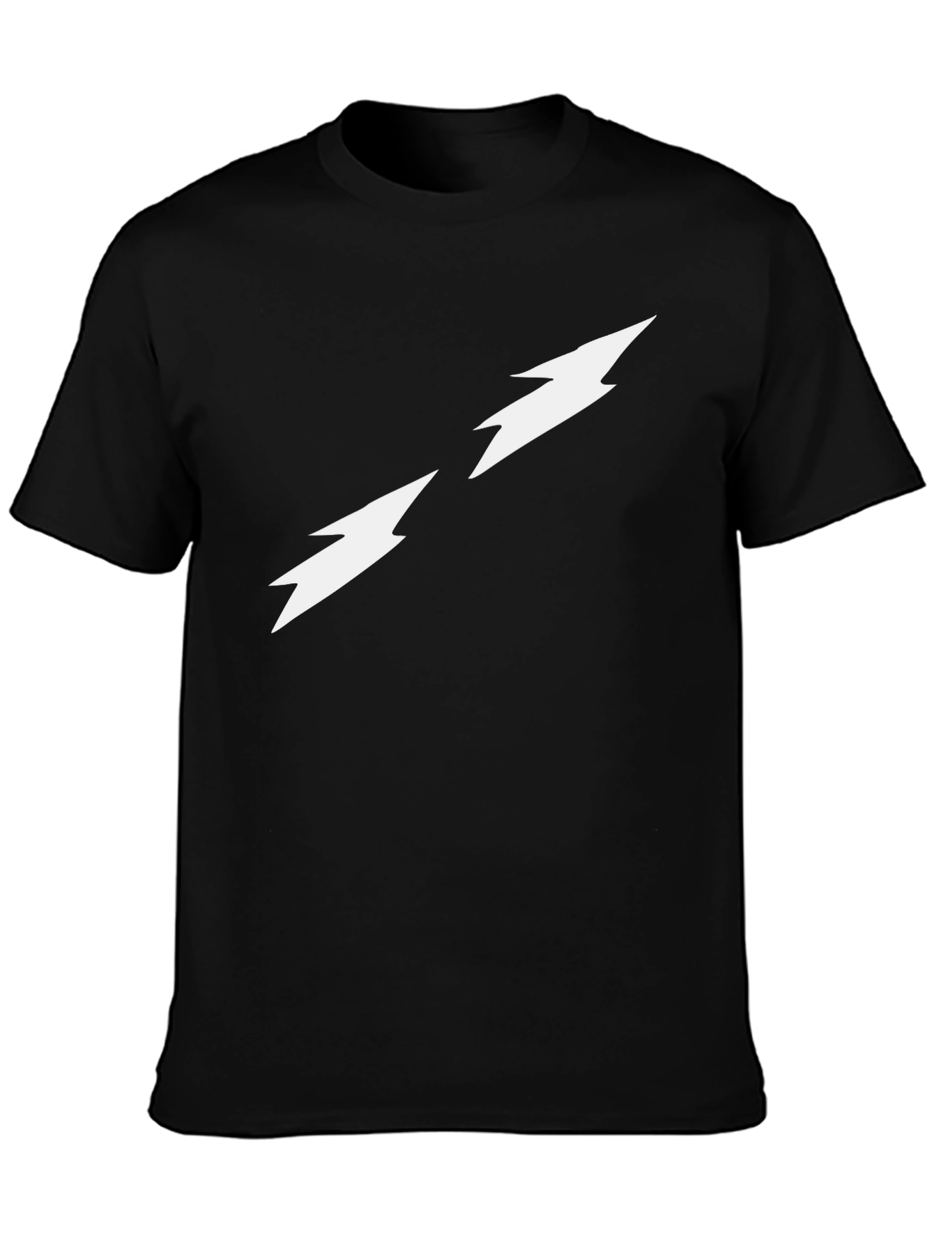 Black Black Tee with Lightning Bolt Design view 3