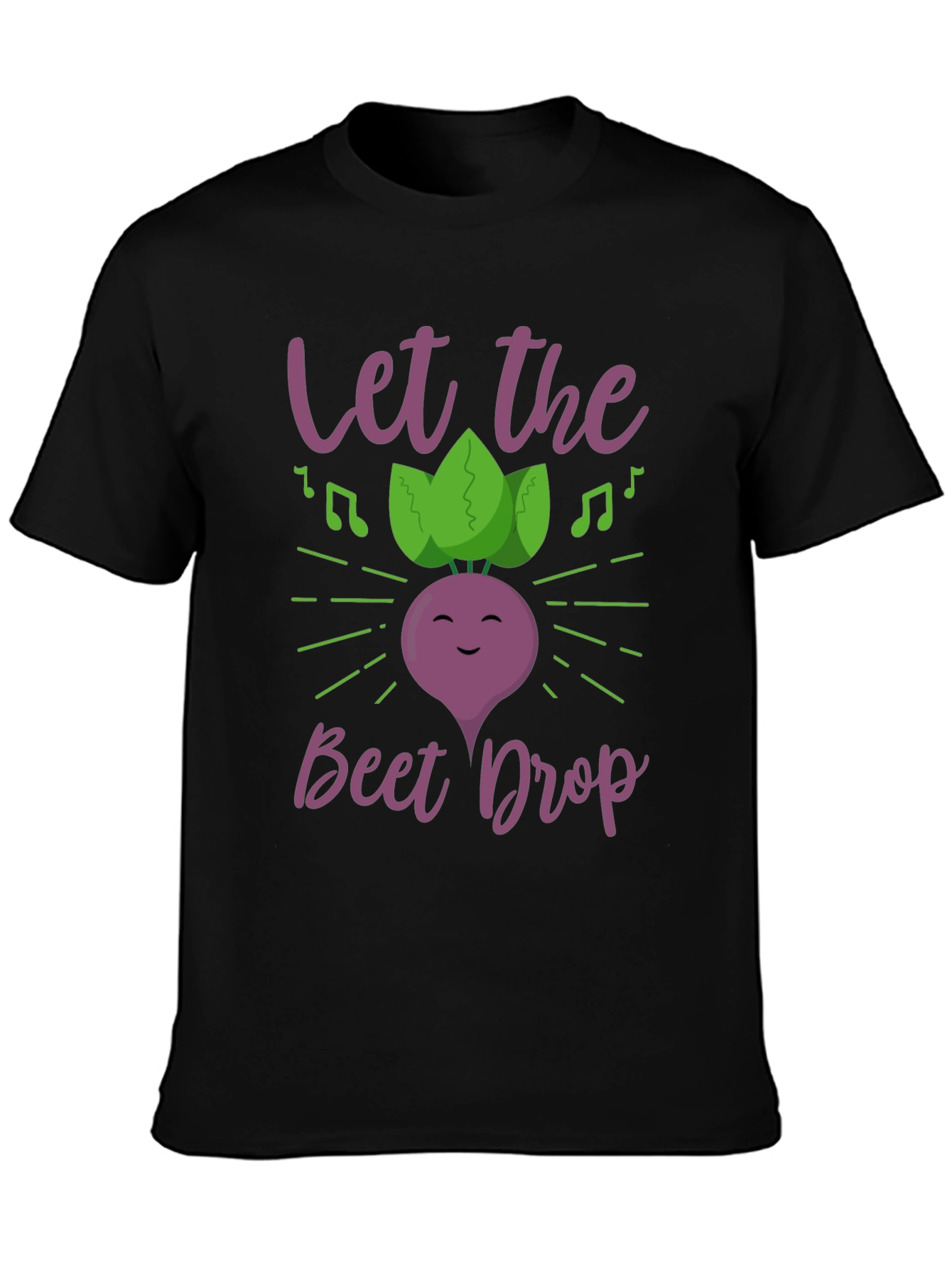 Black Let The Beet Drop Funny Music T-Shirt view 3