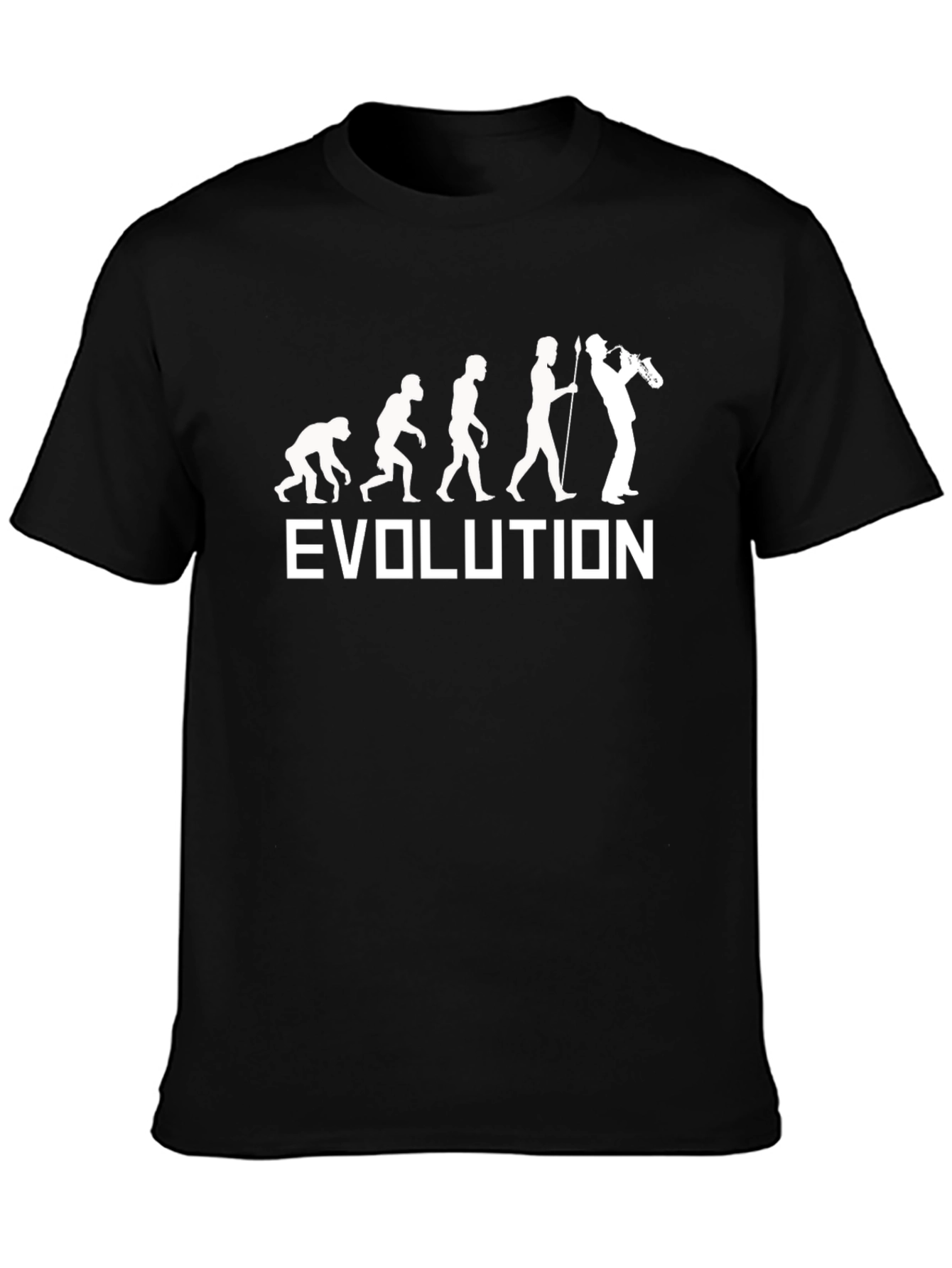 Black Evolution Saxophone T-Shirt - Black view 3