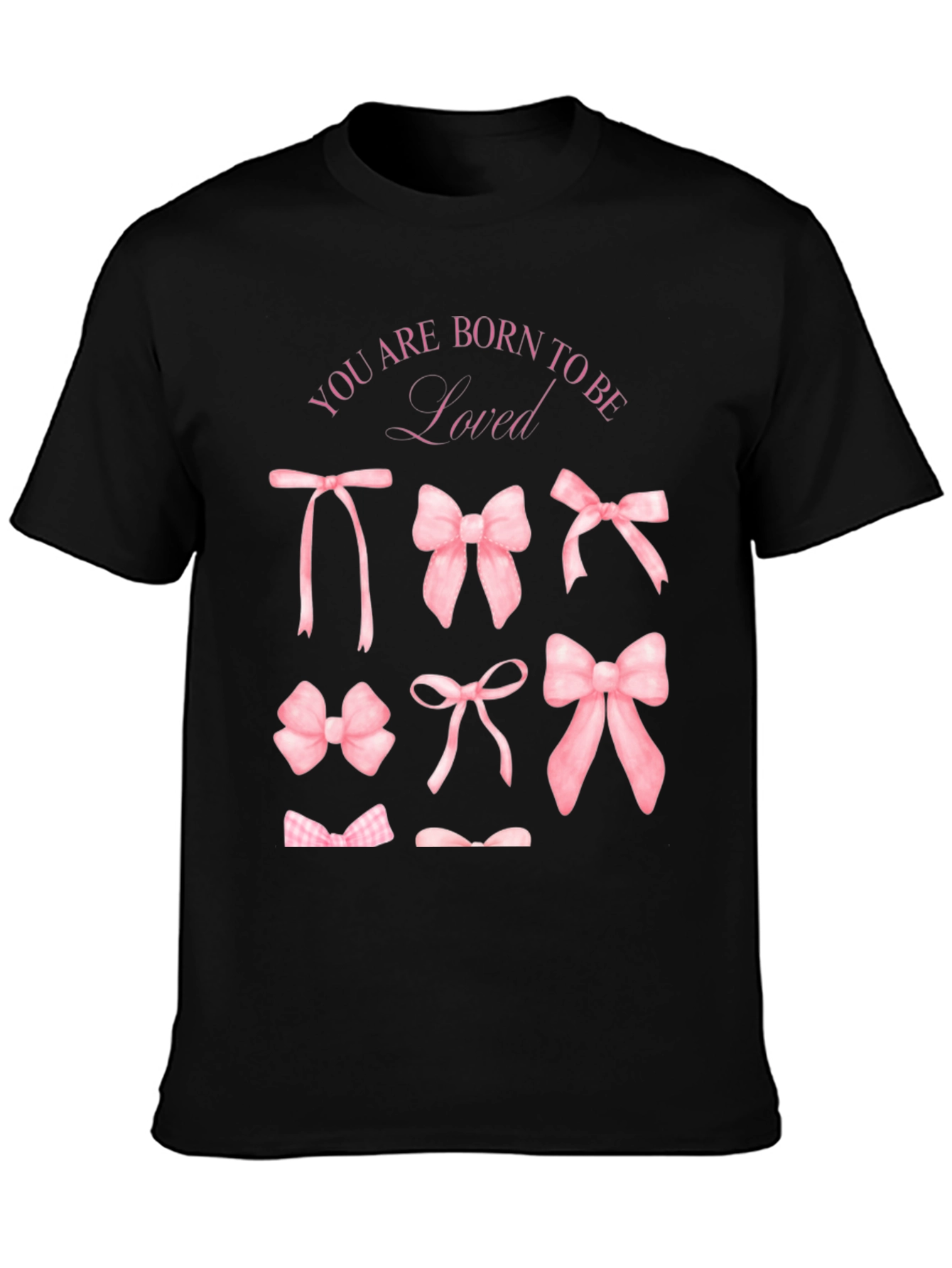 Black Born to Be Loved Bow T-Shirt view 3