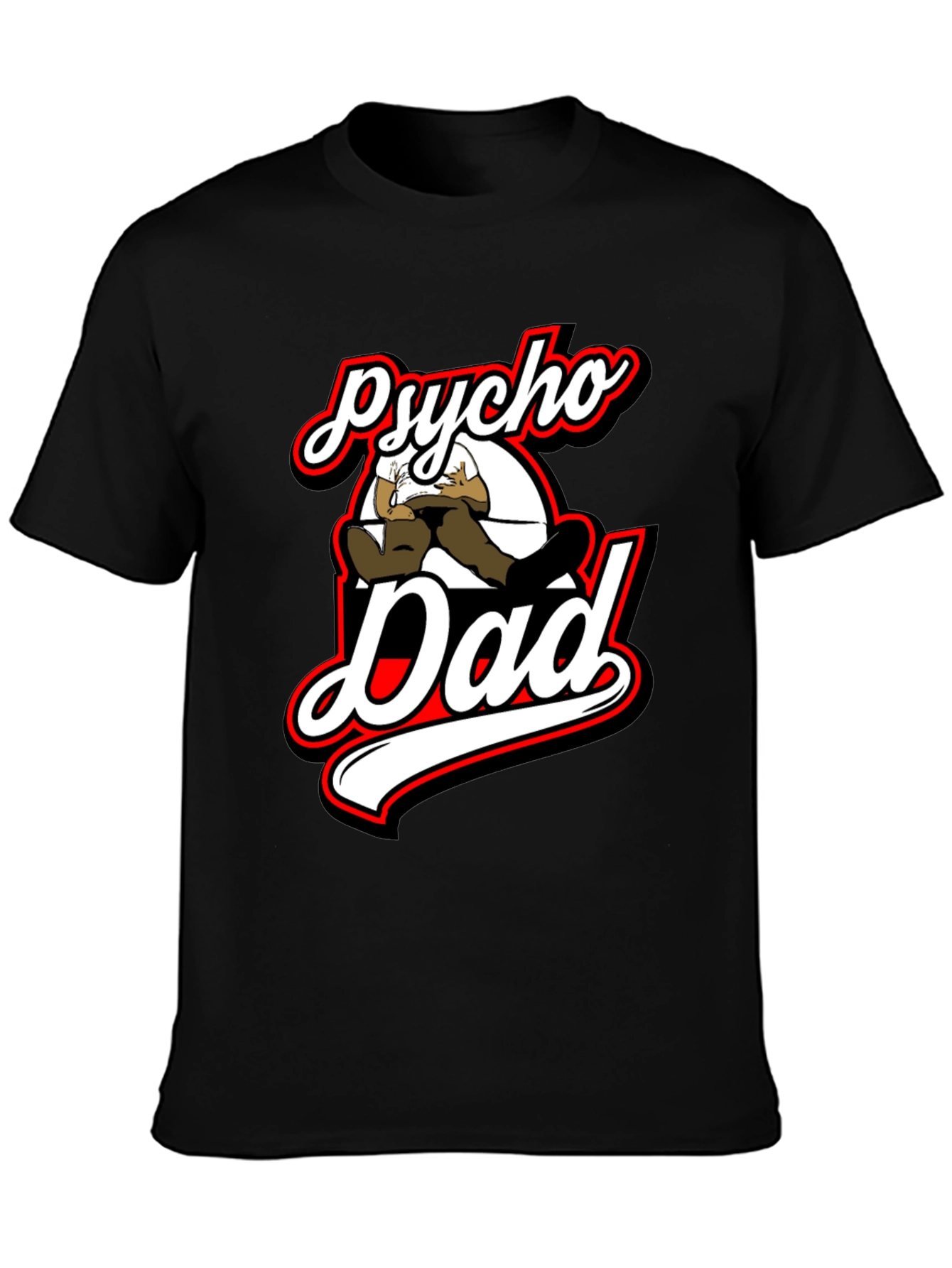Black Psycho Dad Graphic T-Shirt view 3