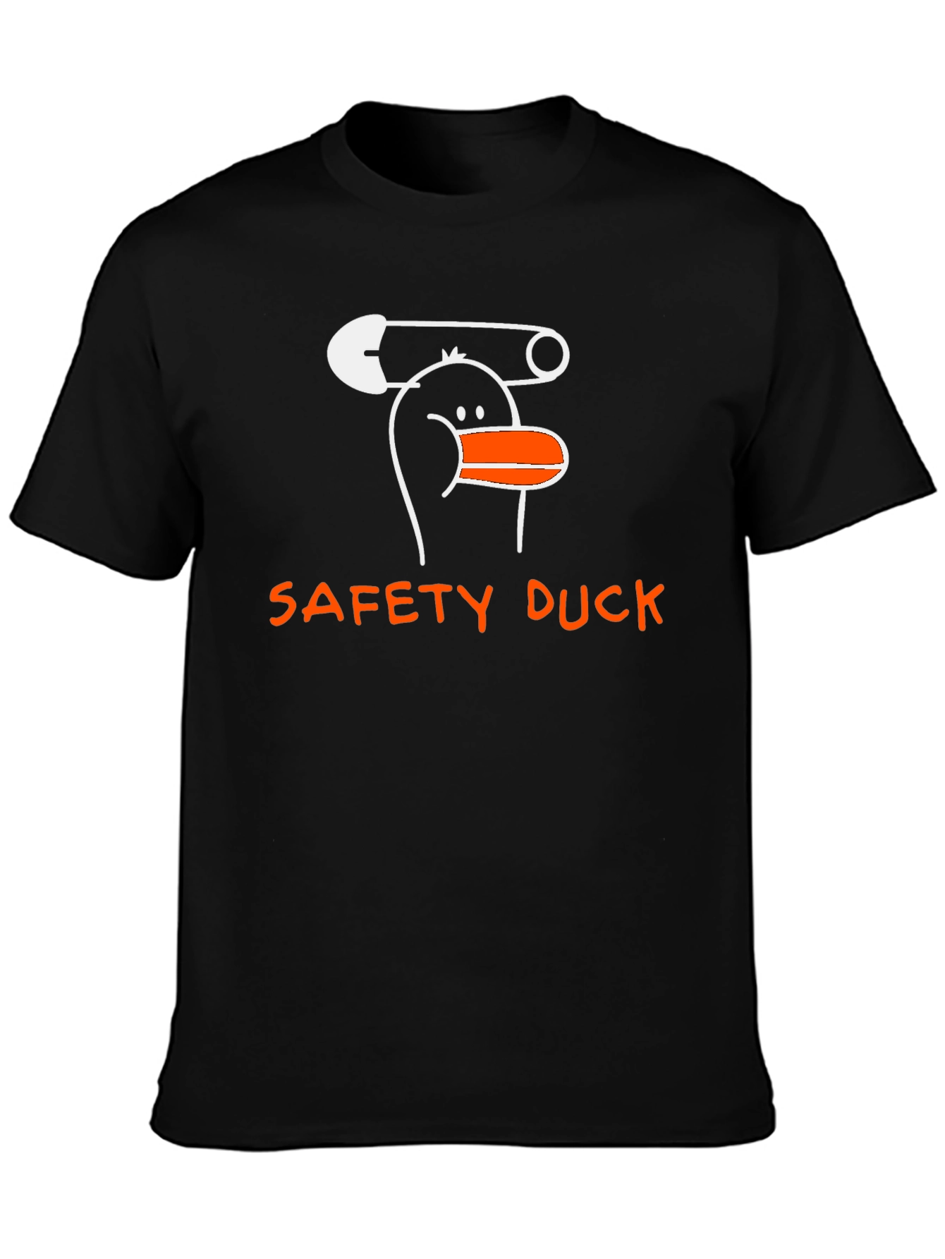 Black Safety Duck Graphic T-Shirt - Unique Cartoon Design view 3
