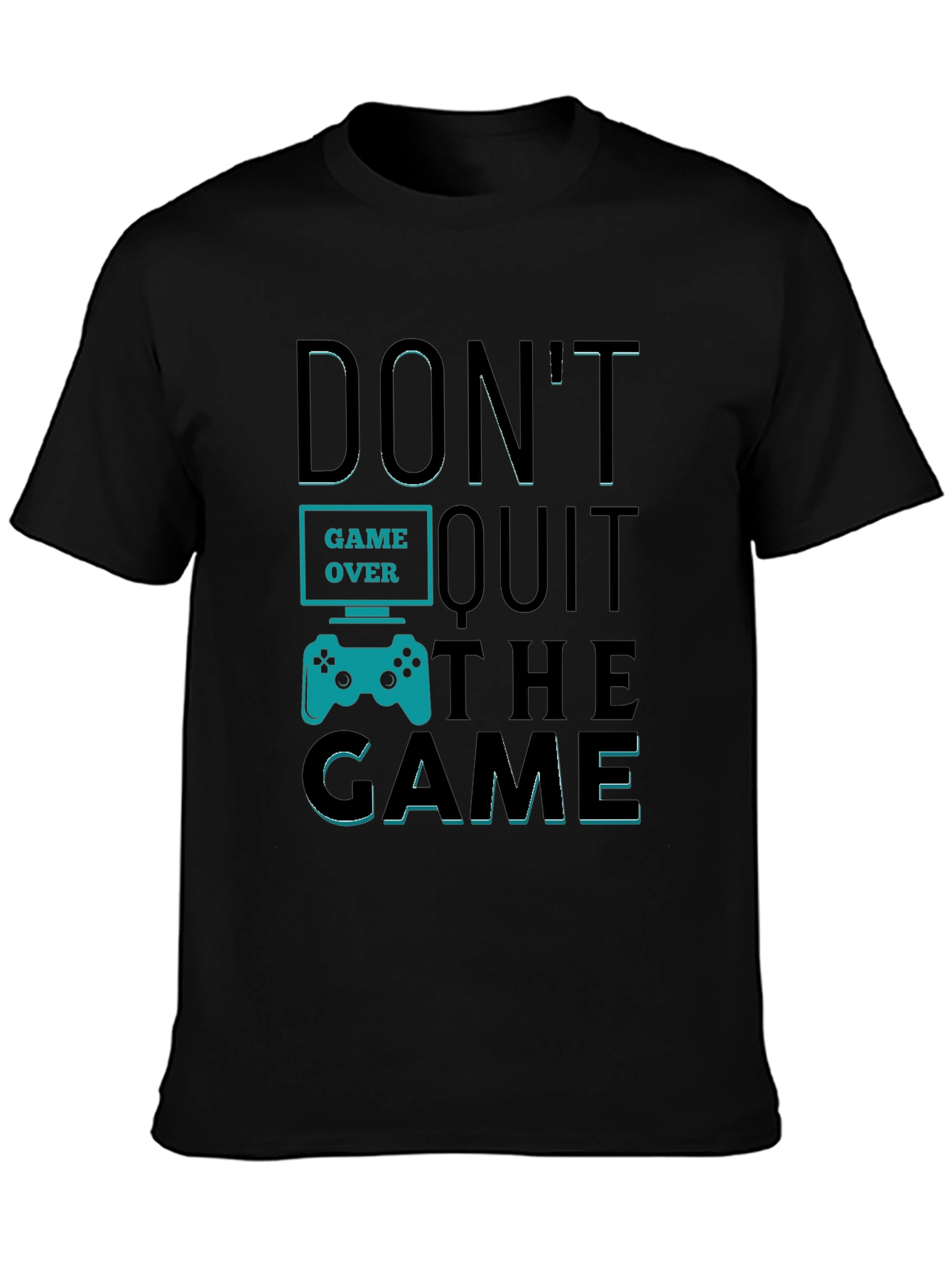Black Don't Quit The Game T-Shirt - Gamer Motivation Tee view 3