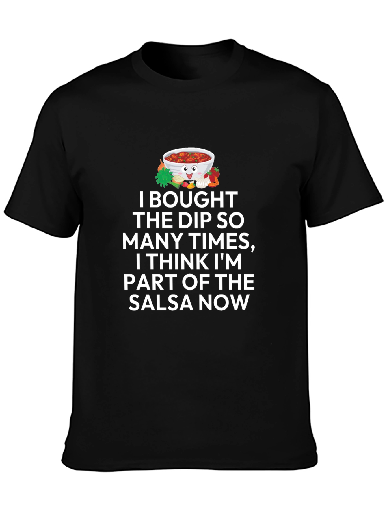 Black Salsa Lover T-Shirt - Funny Dip Bowl Graphic Tee view 3