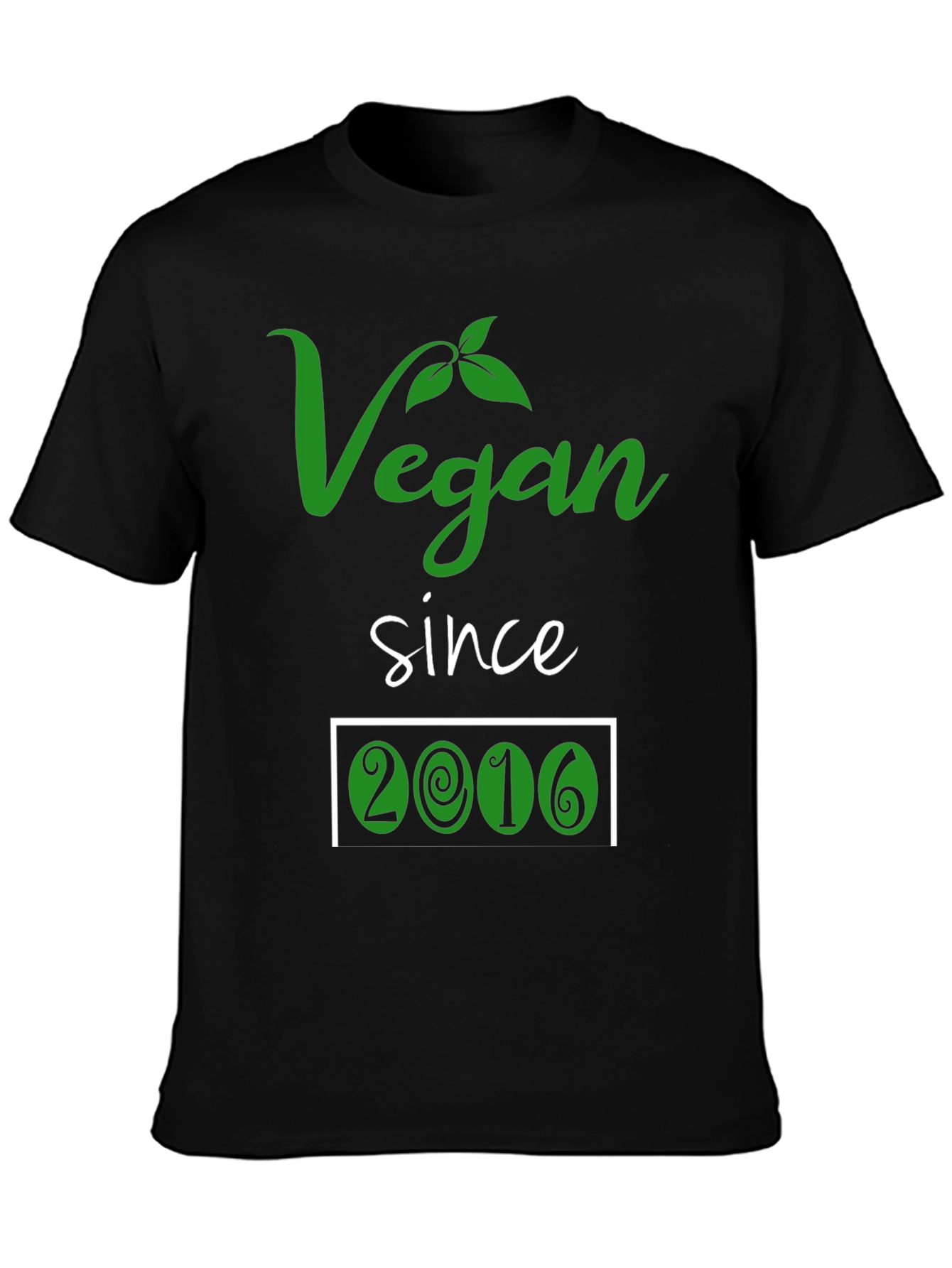 Black Vegan Since 2016 T-Shirt view 3
