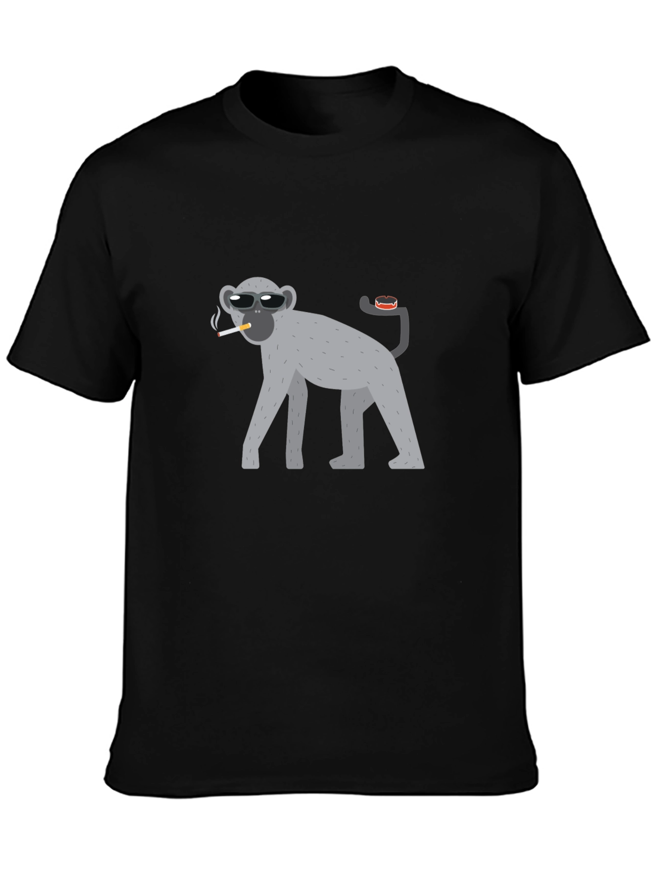 Black Cool Monkey Black T-Shirt view 3