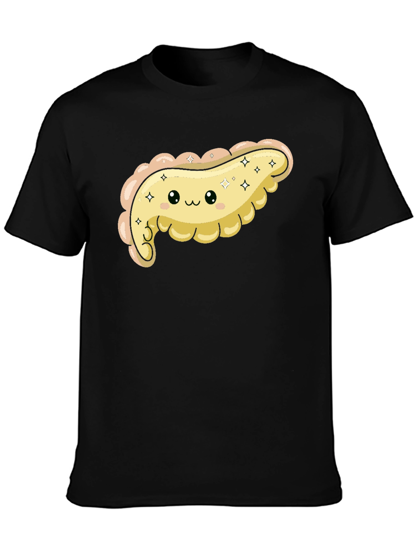 Black Cute Pancreas Graphic T-Shirt - Kawaii Organ Tee view 3