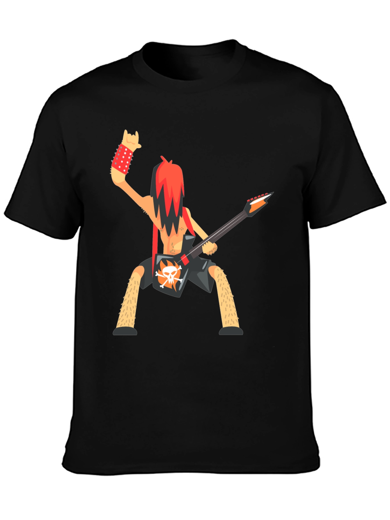 Black Rockstar Cartoon Graphic T-Shirt view 3