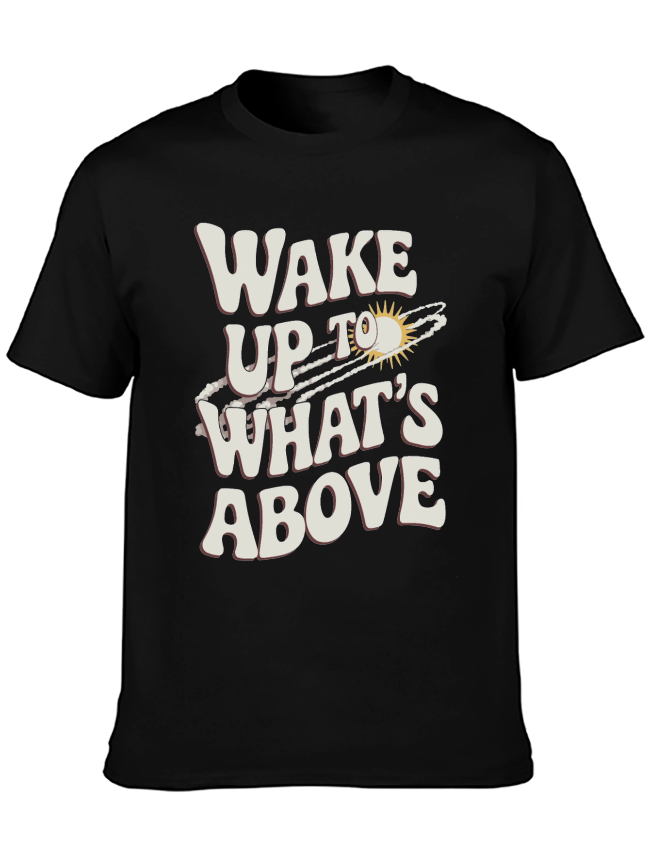 Black Wake Up To What's Above Black Graphic Tee view 3