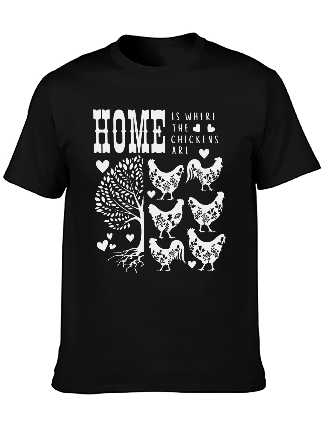 Black Home is Where the Chickens Are T-Shirt view 3