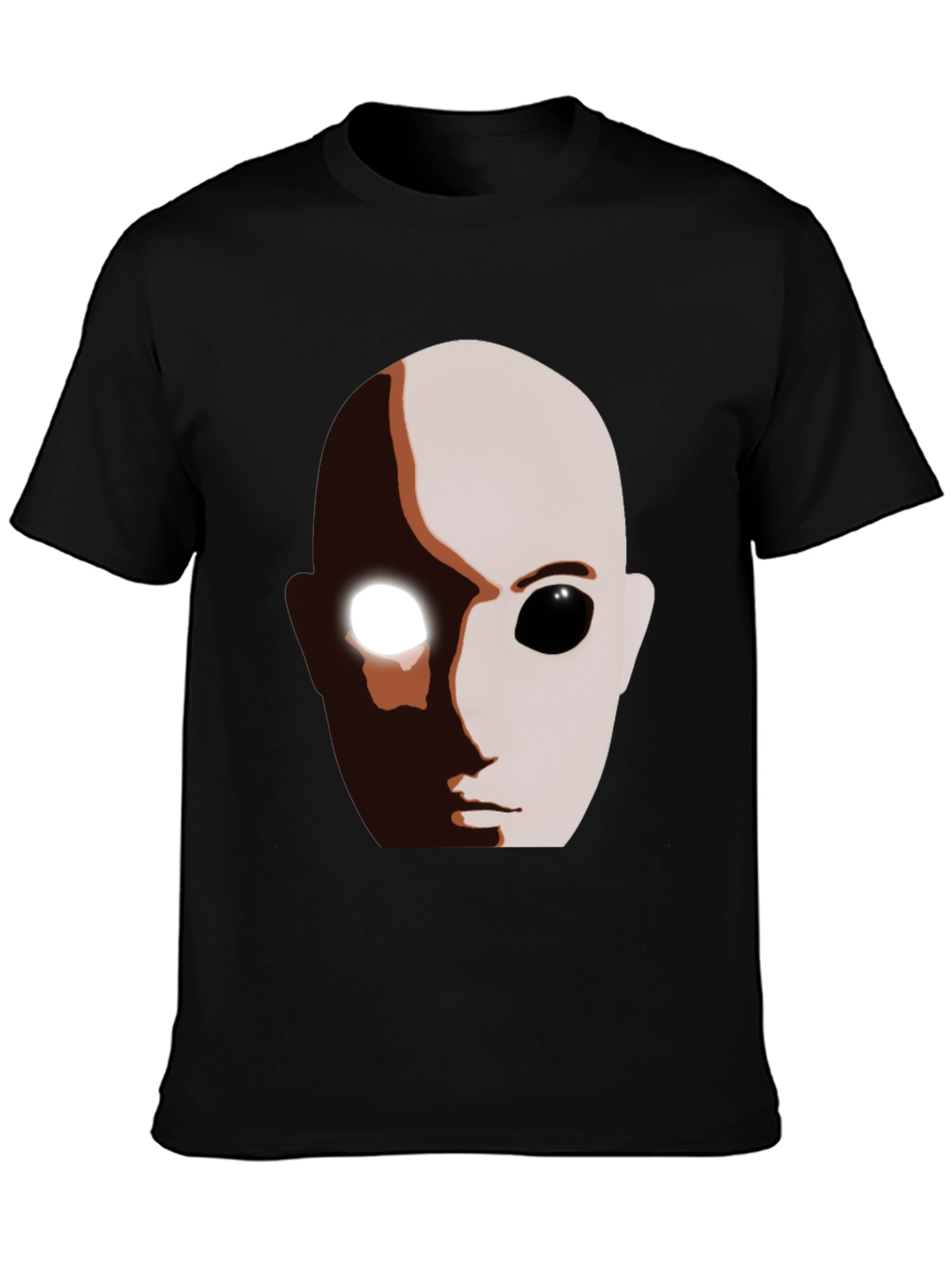 Black Abstract Face Graphic T-Shirt view 3