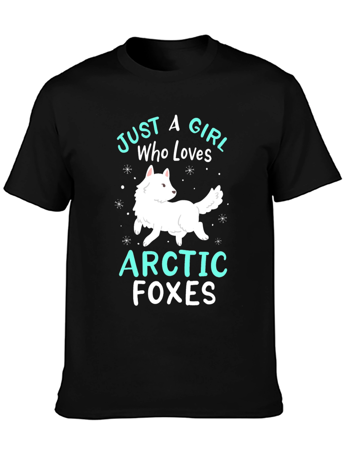 Black Arctic Foxes Graphic Tee: Just a Girl Who Loves Foxes view 3