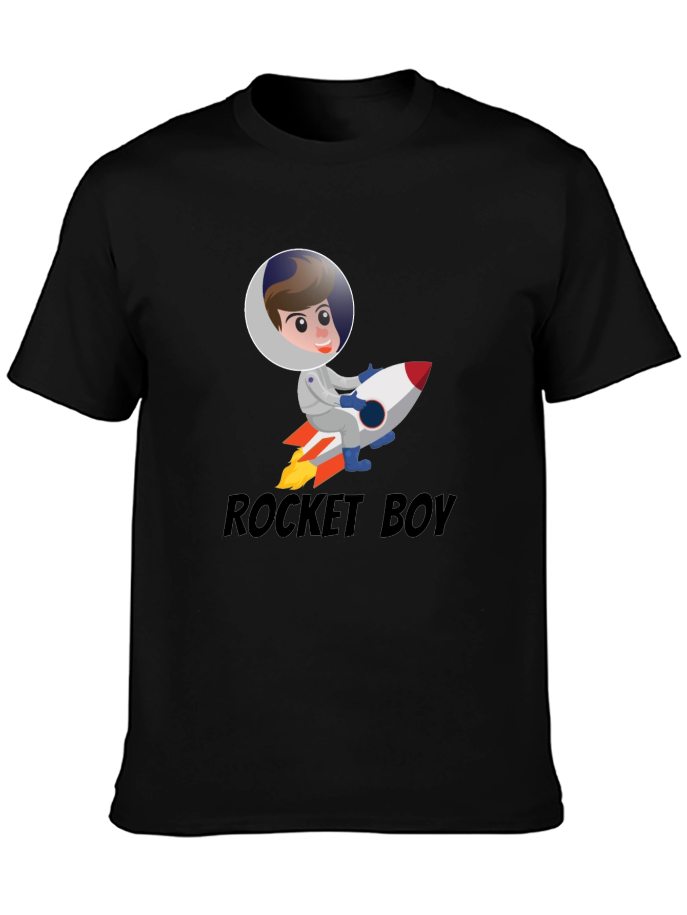 Black Rocket Boy Graphic T-Shirt - Funky Space Adventure Tee view 3