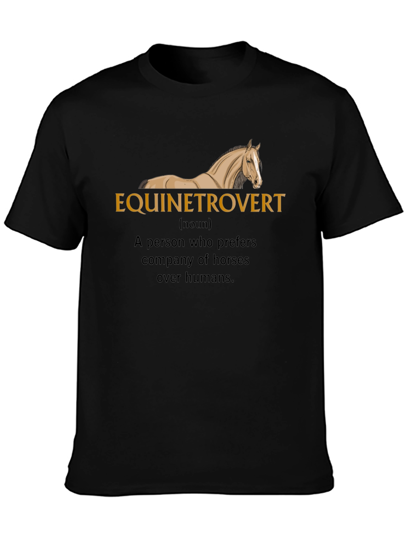 Black Equinetrovert Horse Lover Black T-Shirt view 3