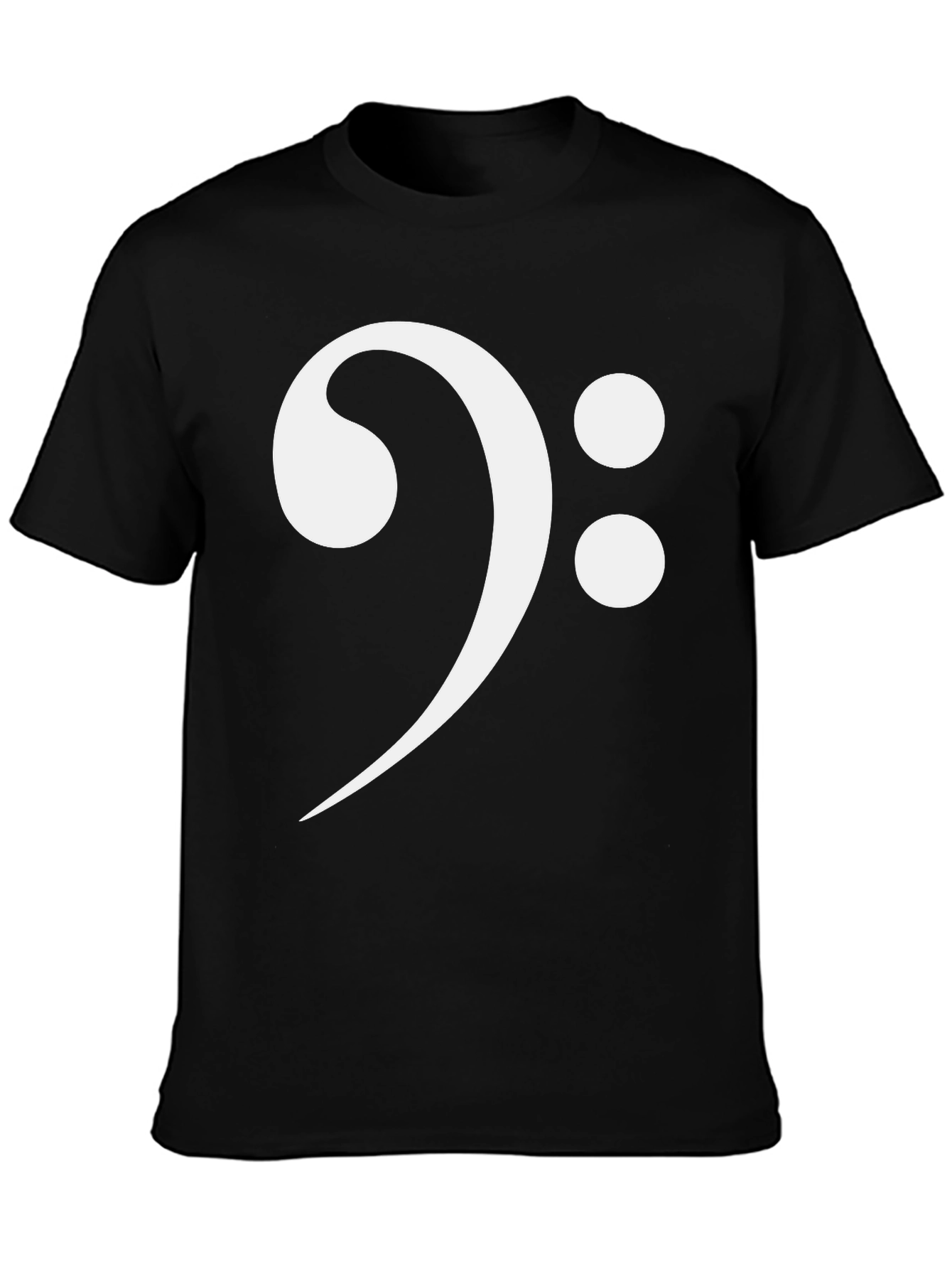 Black Bass Clef Black T-Shirt - Musical Graphic Tee view 3