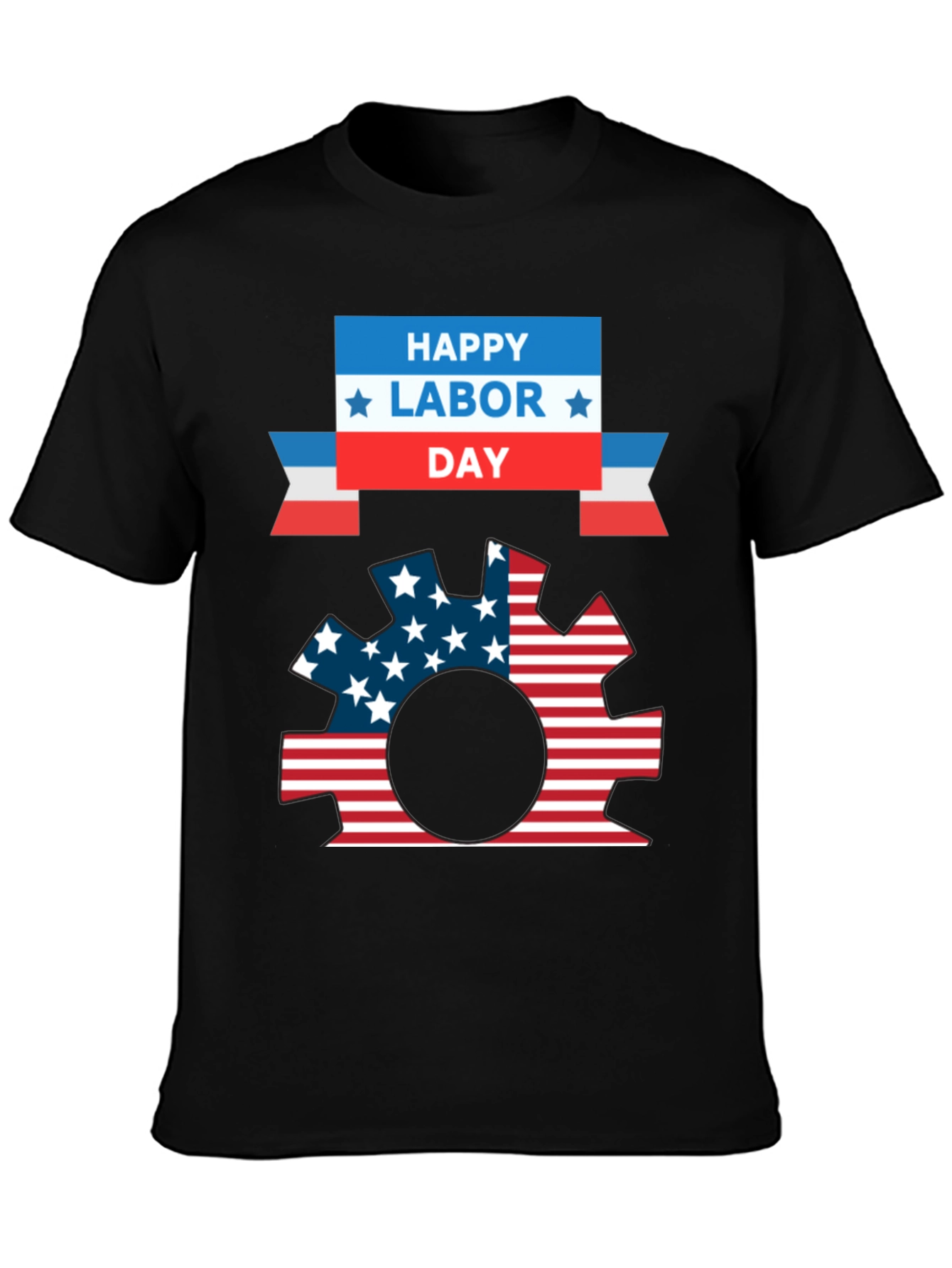 Black Happy Labor Day Patriotic Gear T-Shirt view 3