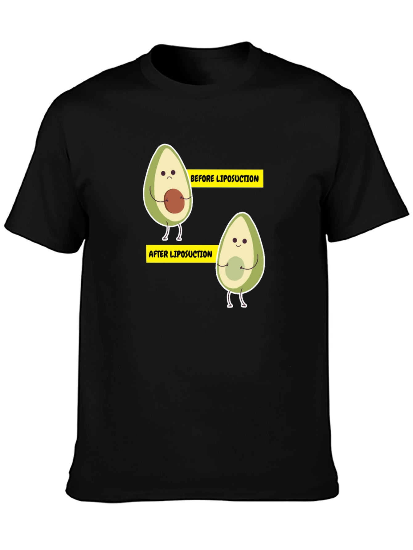 Black Avocado Liposuction Funny Black T-Shirt view 3