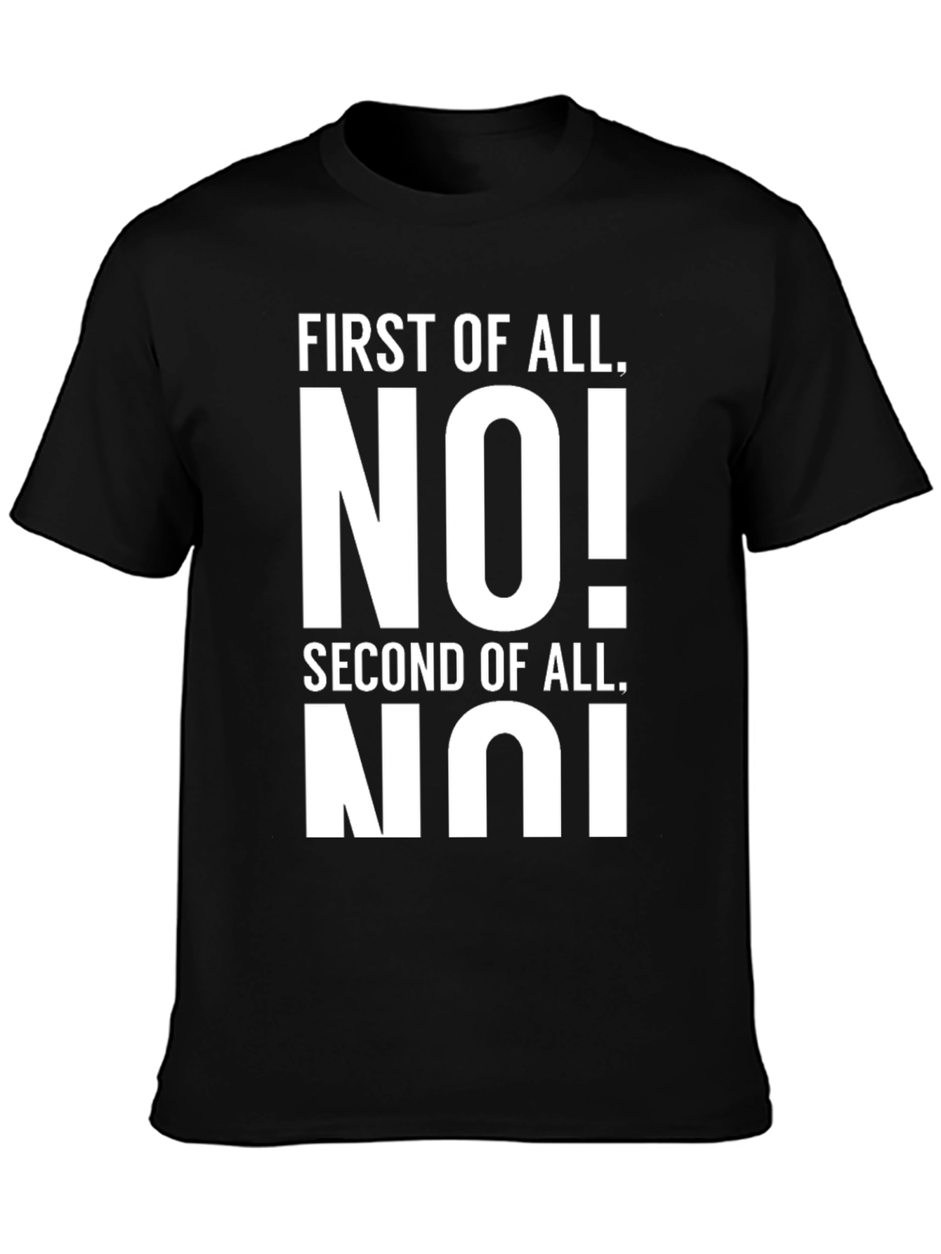 Black Funny No! Novelty Graphic T-Shirt view 3