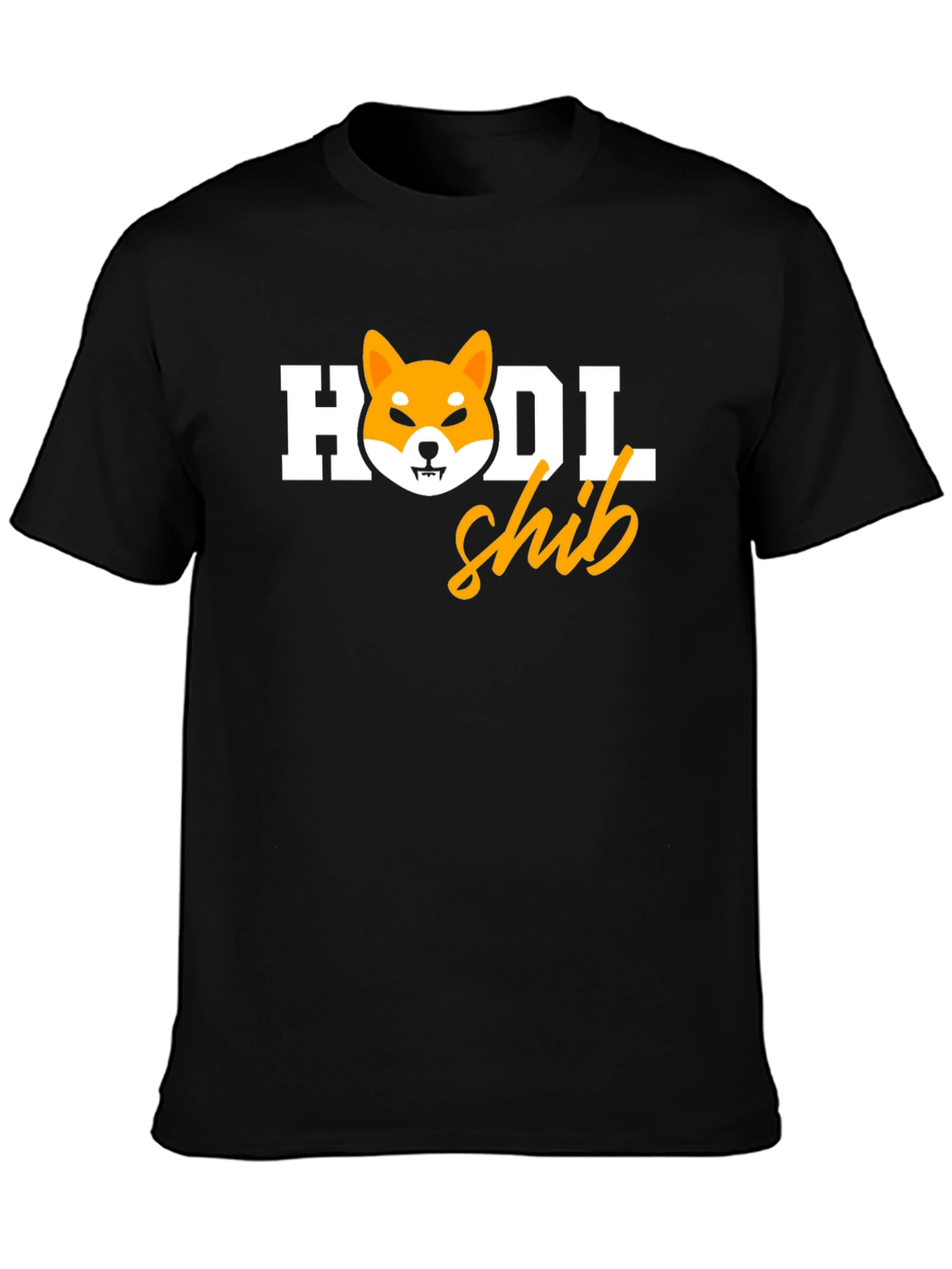 Black HODL Shib Crypto T-Shirt view 3