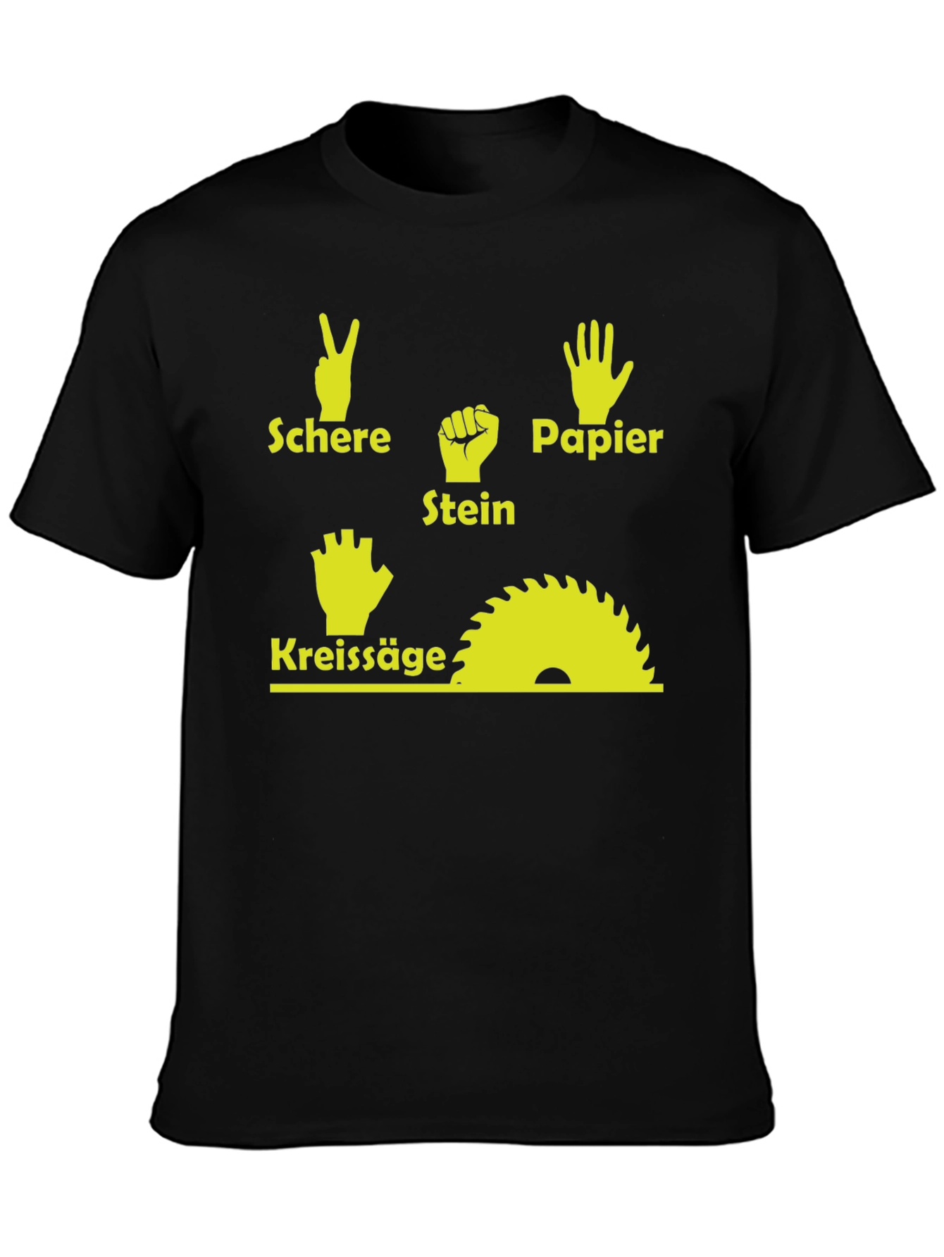 Black Rock, Paper, Scissors, Chainsaw T-Shirt - Funny Woodworker Tee view 3