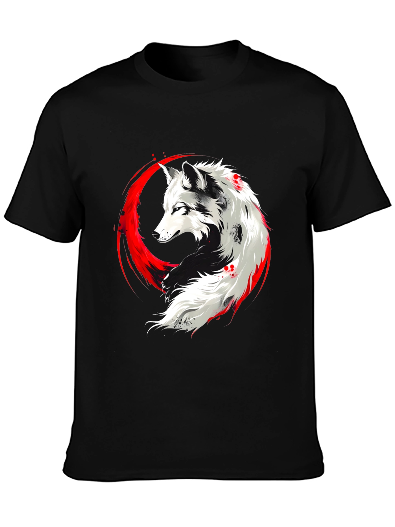 Black Wolf Graphic T-Shirt - Black view 3