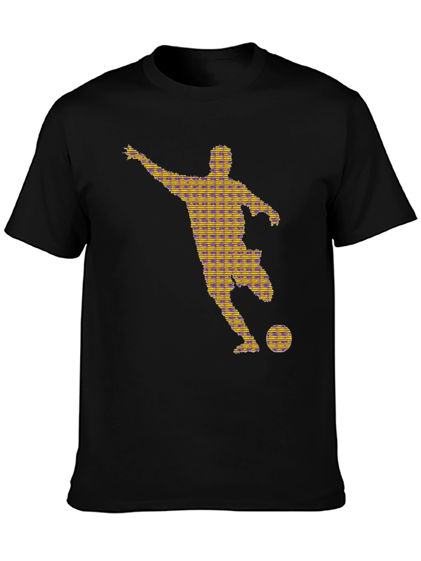 Black Striking Soccer Silhouette Graphic Tee - Black view 3