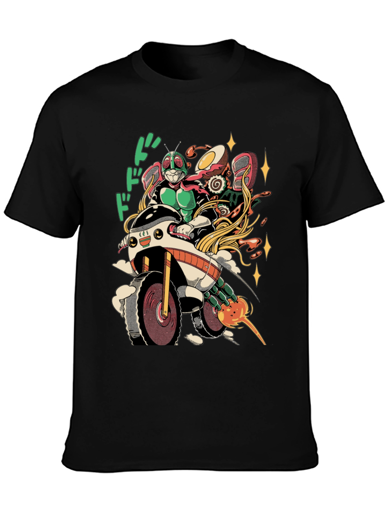 Black Kamen Rider Ramen Run T-Shirt view 3