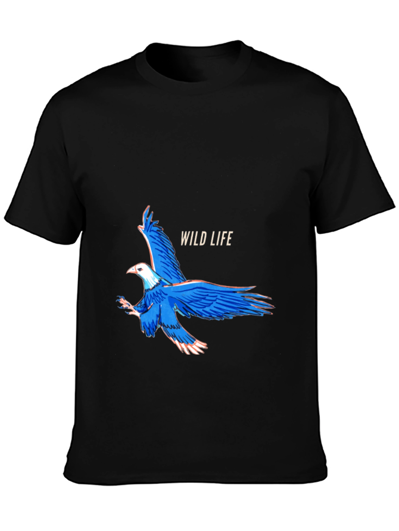 Black Wildlife Eagle Graphic Black T-Shirt view 3